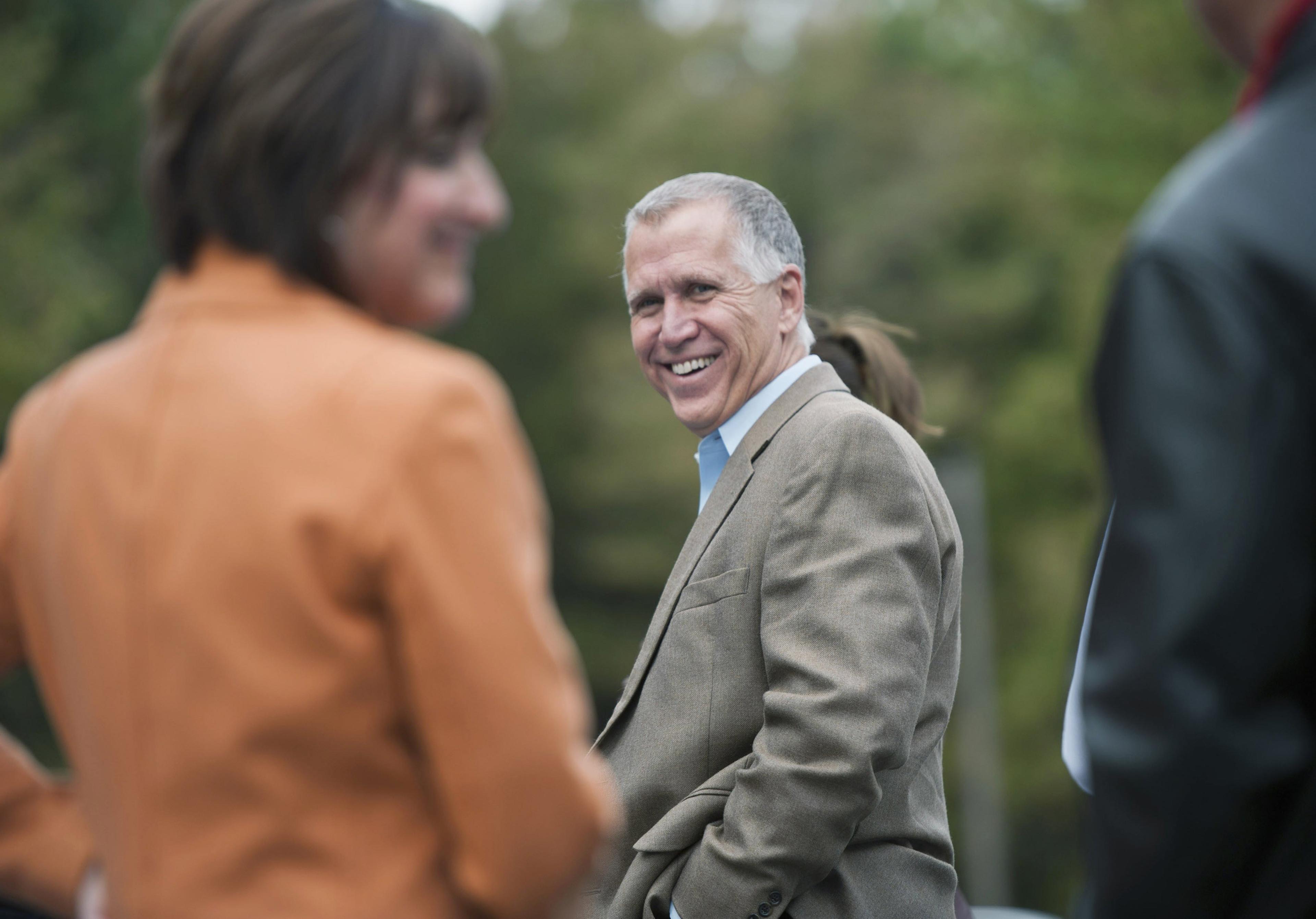GOP Senate Candidate Thom Tillis Greets Voters In Cornelius