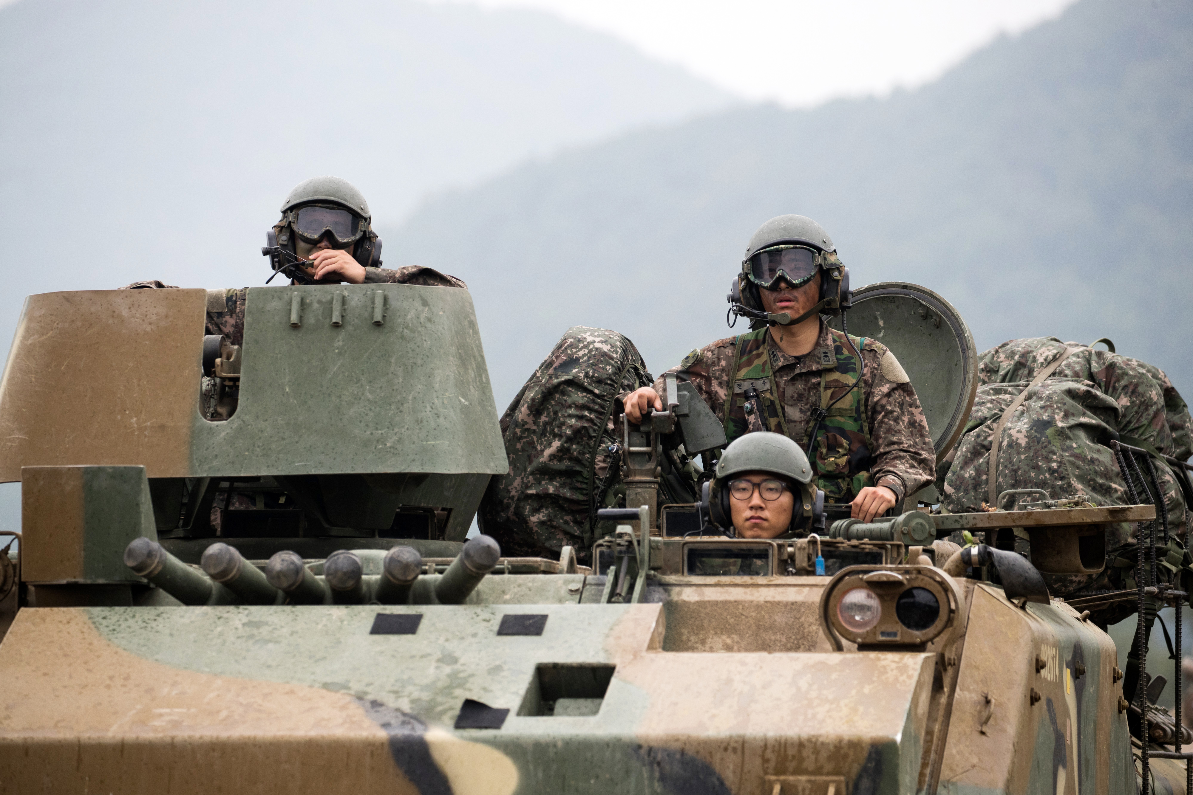 South Korean Army Exercixe Near the Border at Paju