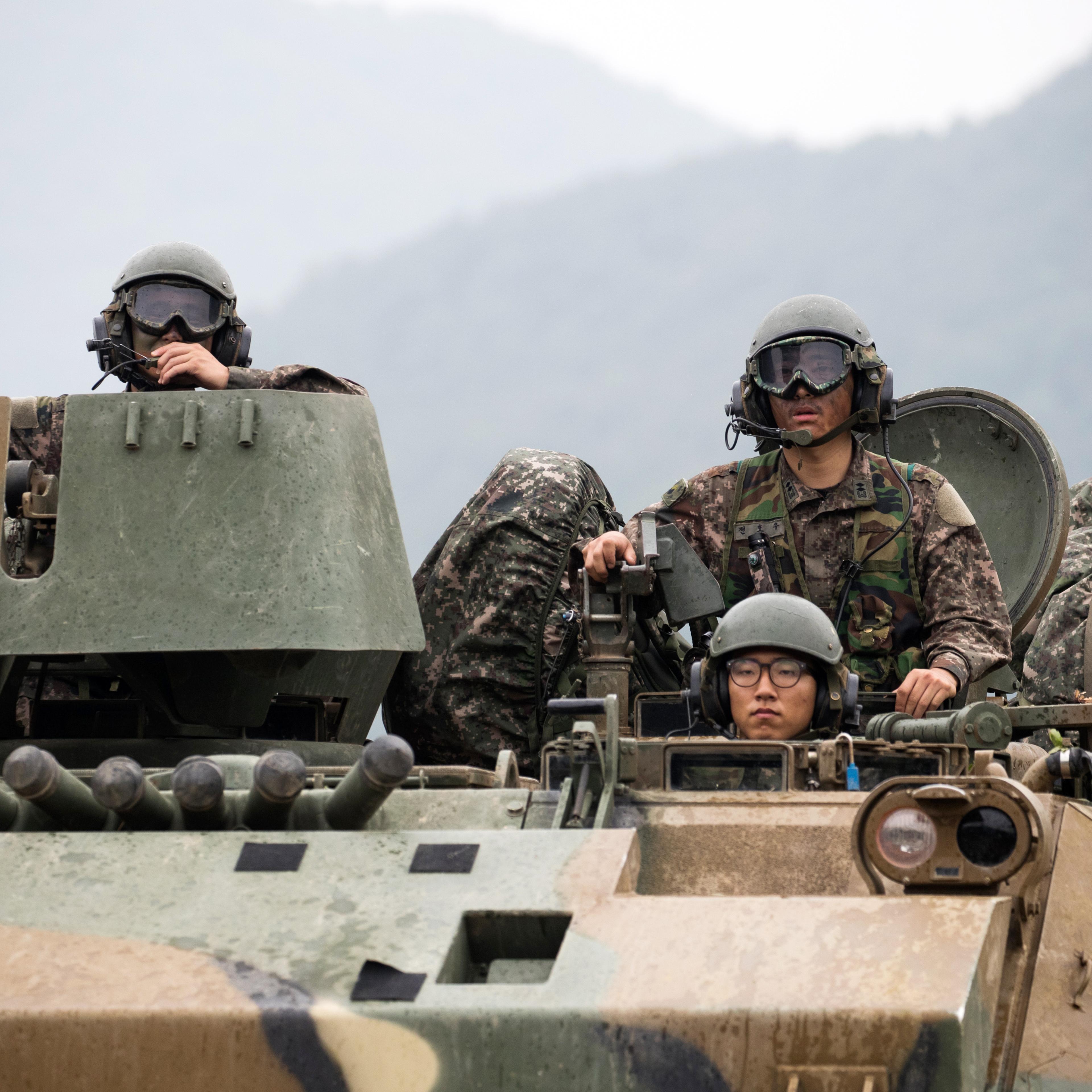South Korean Army Exercixe Near the Border at Paju