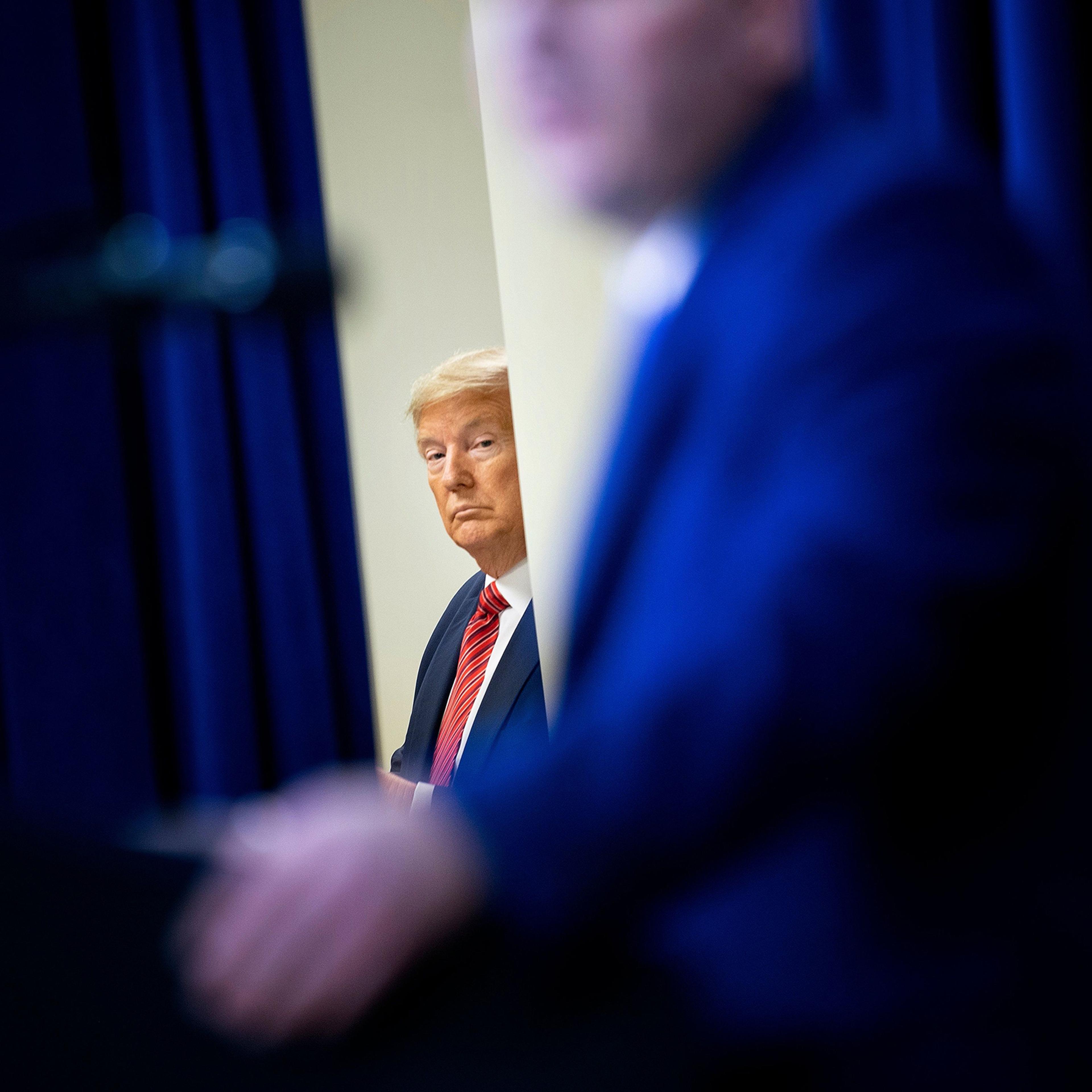 President Trump is introduced to members of the National Border Patrol Council in Washington, D.C., on Feb. 14, 2020.