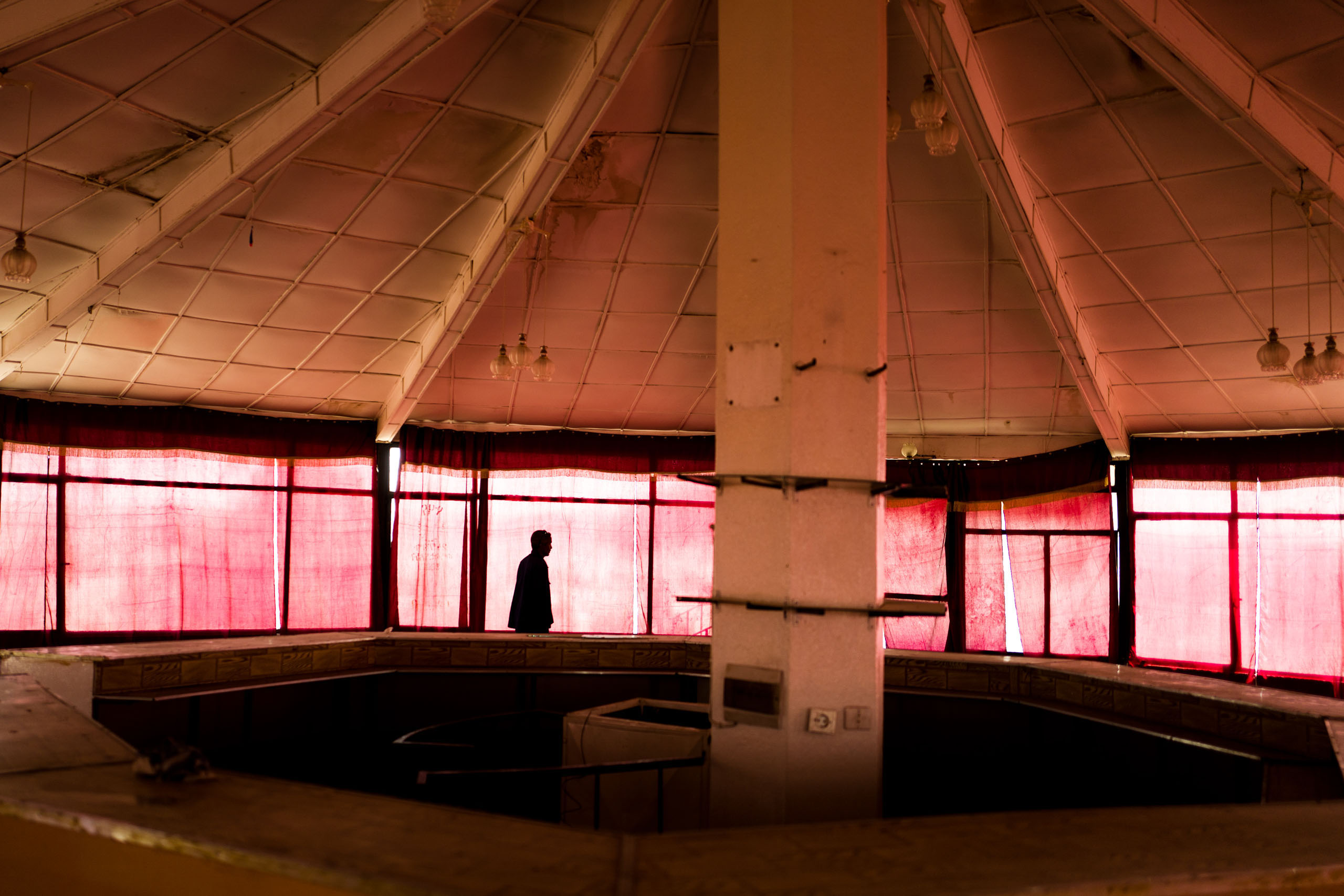 The empty building of a former restaurant in Asmara.