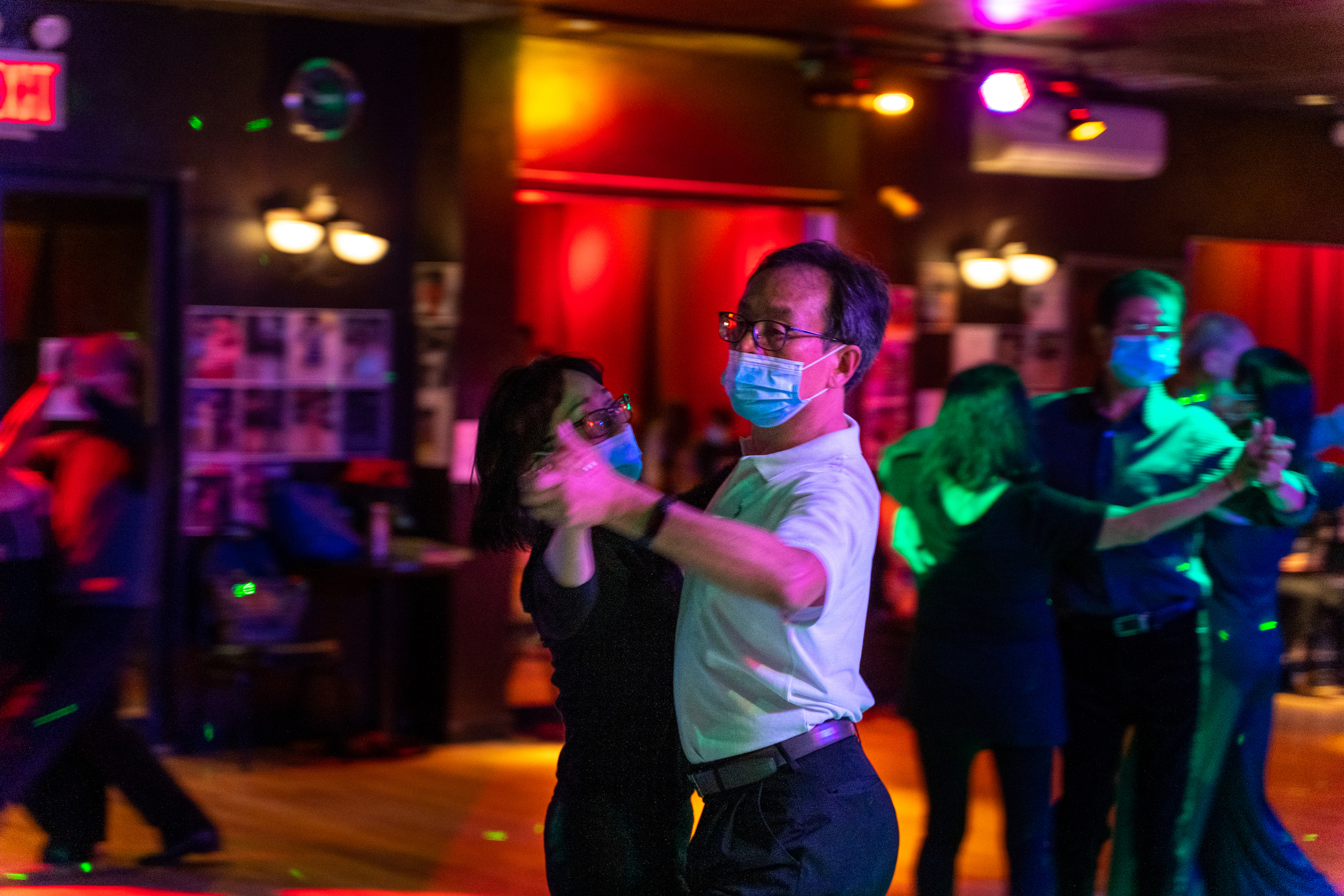 2021, New York, NY— Chinese American seniors practice social dancing at Imperial Ballroom Dance Studio.