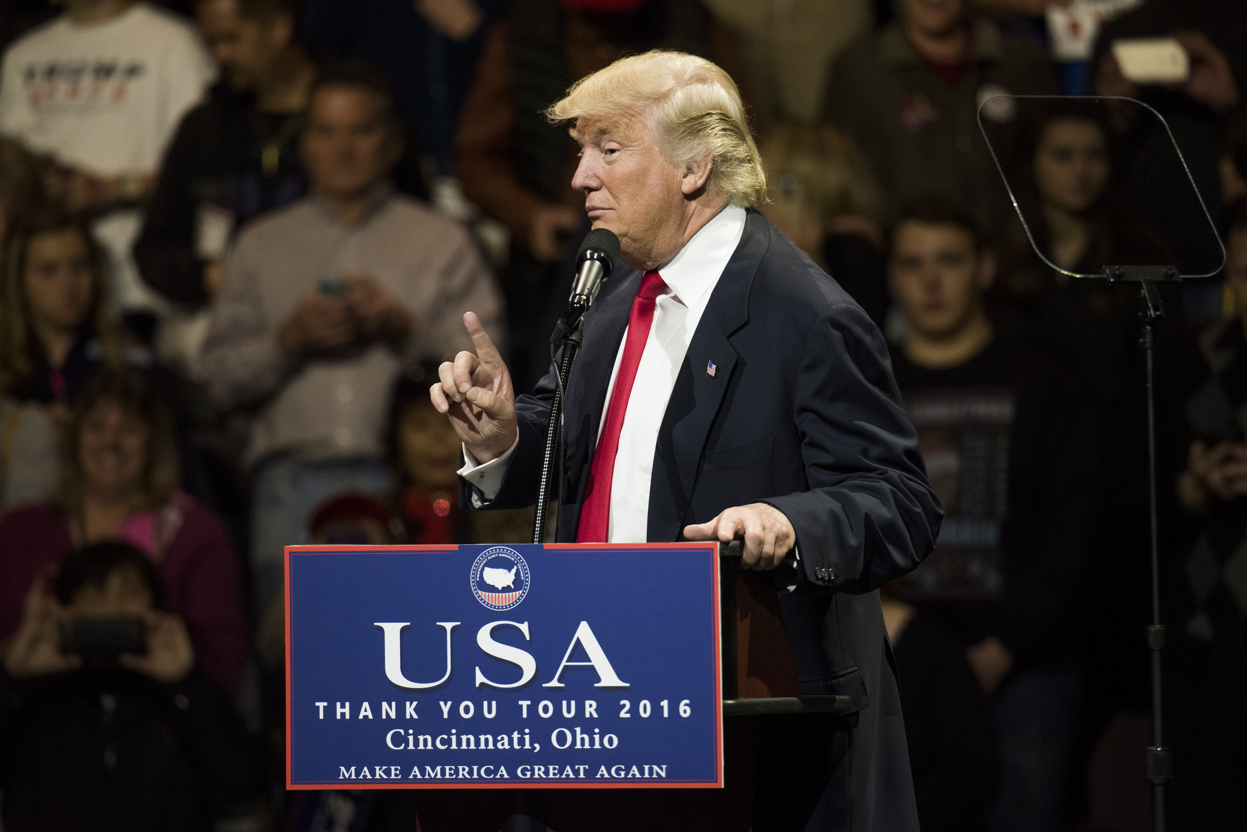 President-Elect Donald Trump And Vice President Elect Pence Hold Election Victory Rally In Ohio