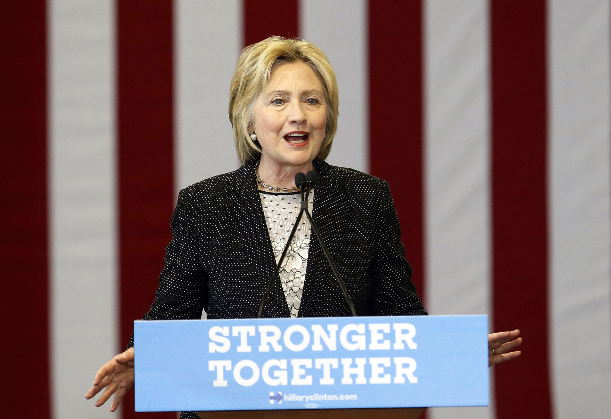 Hillary Clinton speaks about the economy at Fort Hayes Vocational School in Columbus, Ohio, June 21, 2016.