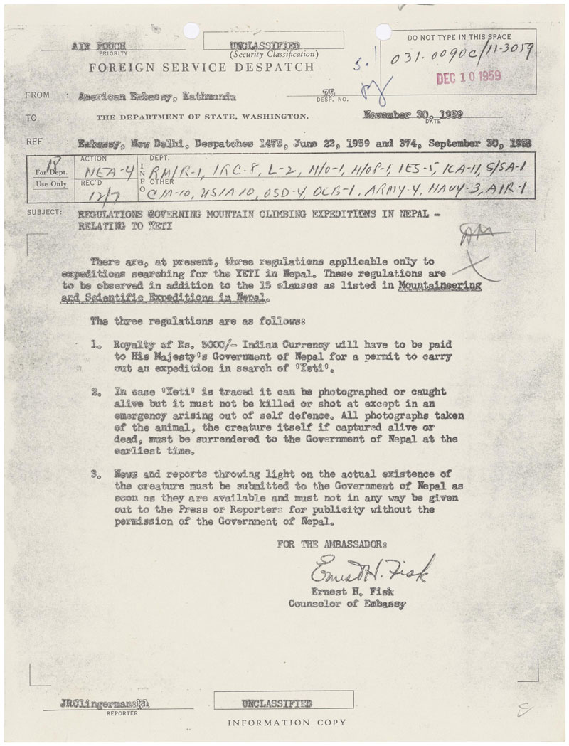 Regulations Governing Mountain Climbing Expeditions in Nepal - Relating to Yeti