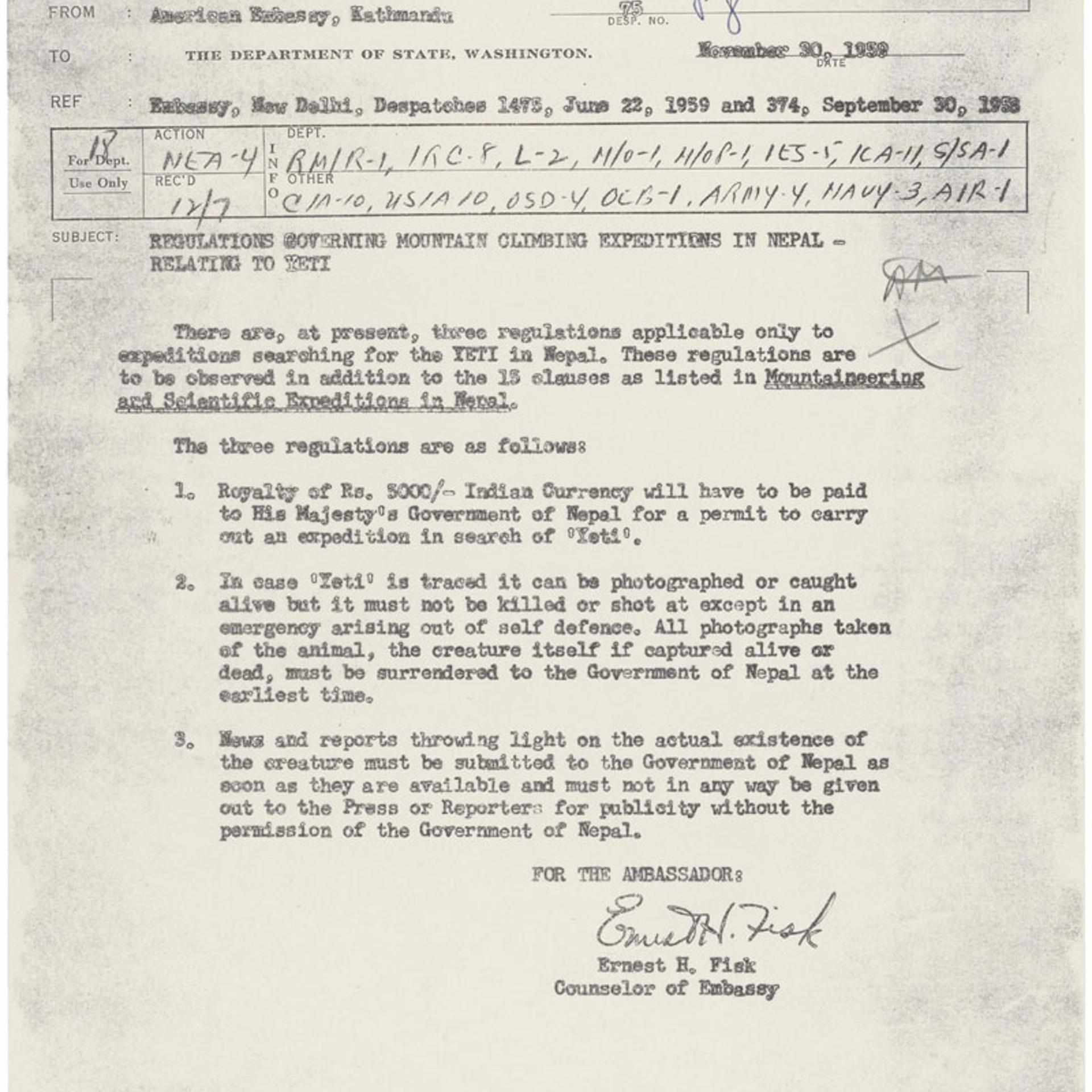 Regulations Governing Mountain Climbing Expeditions in Nepal - Relating to Yeti