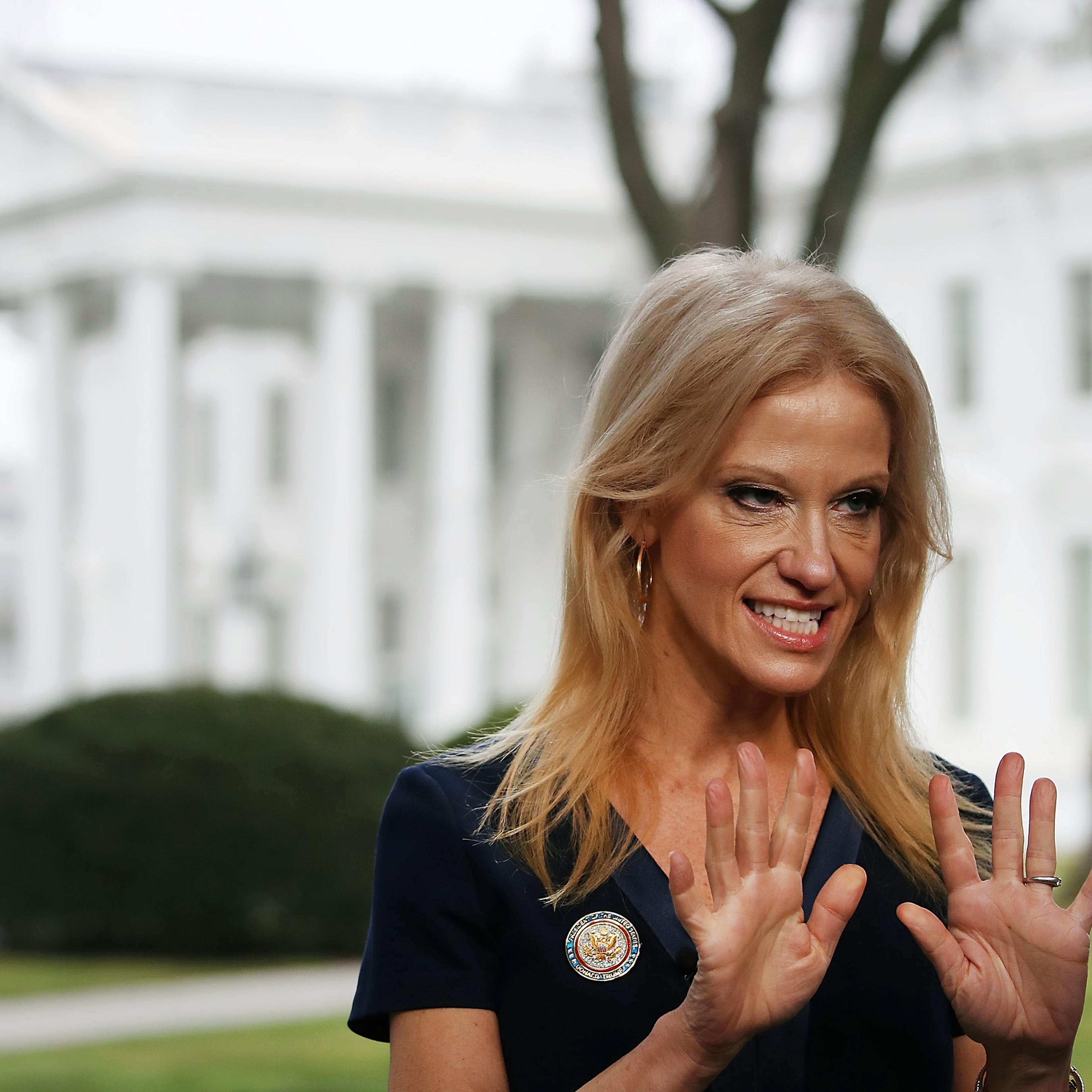 Kellyanne Conway Speaks To Morning Shows From Front Lawn Of White House