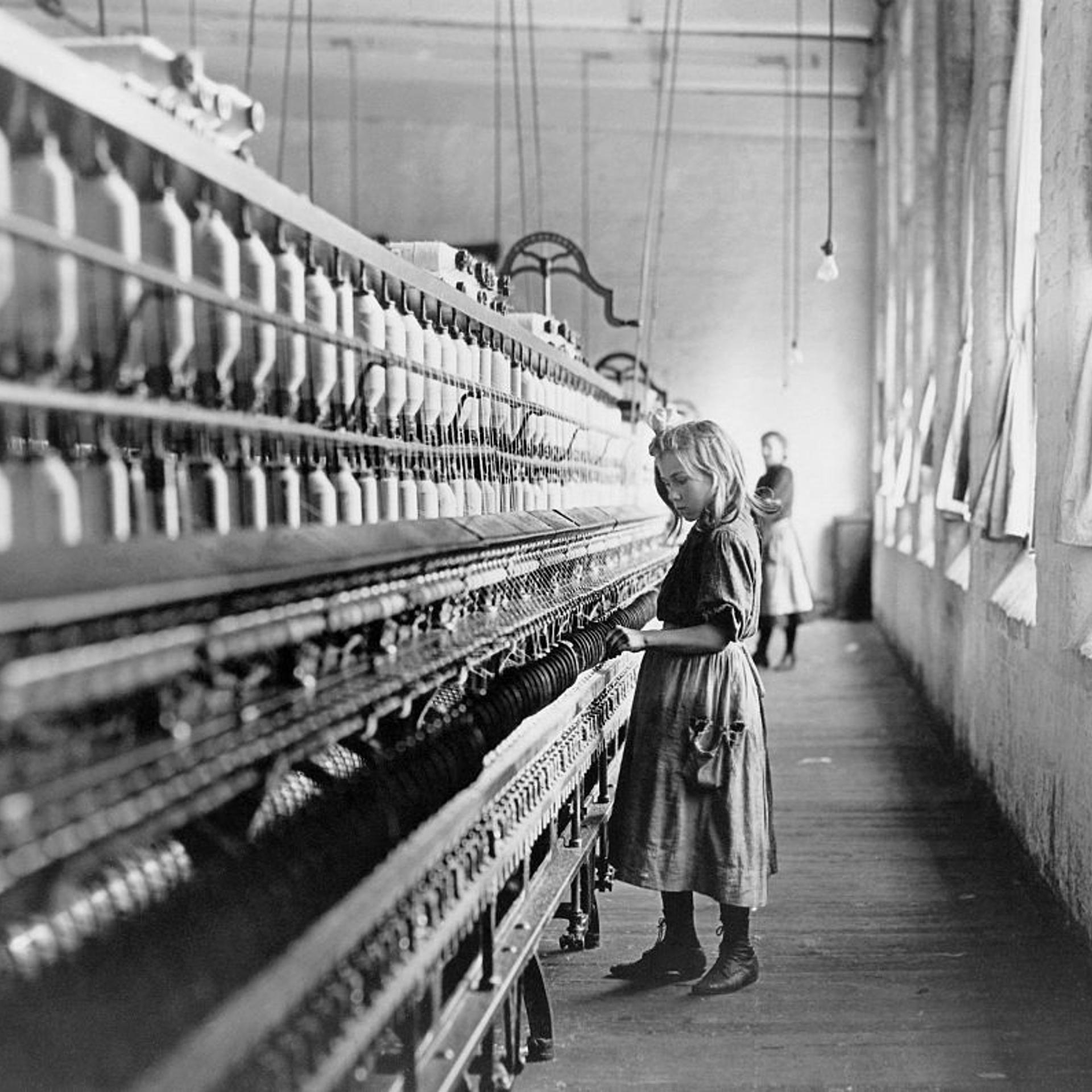 Girl Working at a Cotton Mill