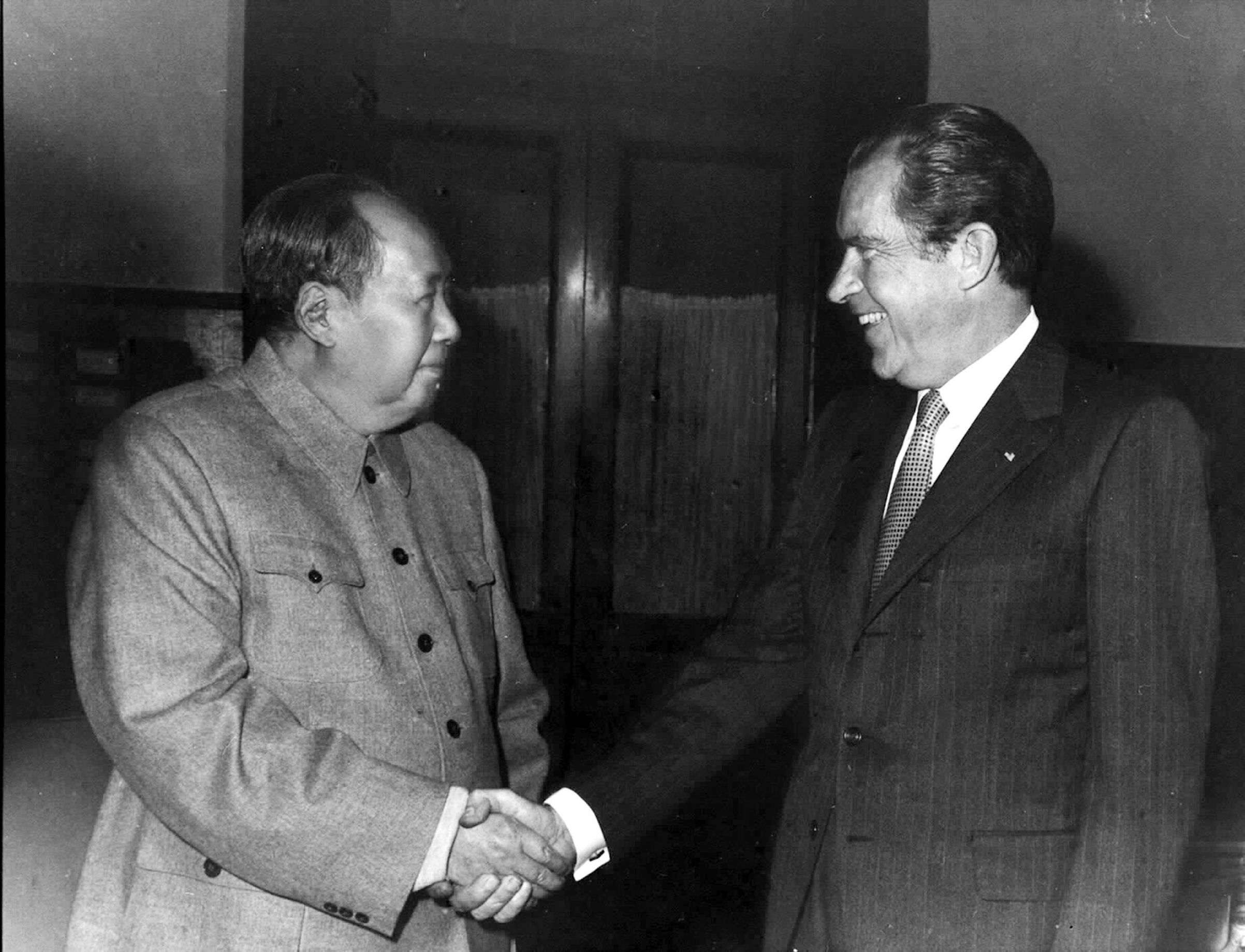 Chairman Mao Zedong met US President Nixon in Beijing on Feb. 21,1972.