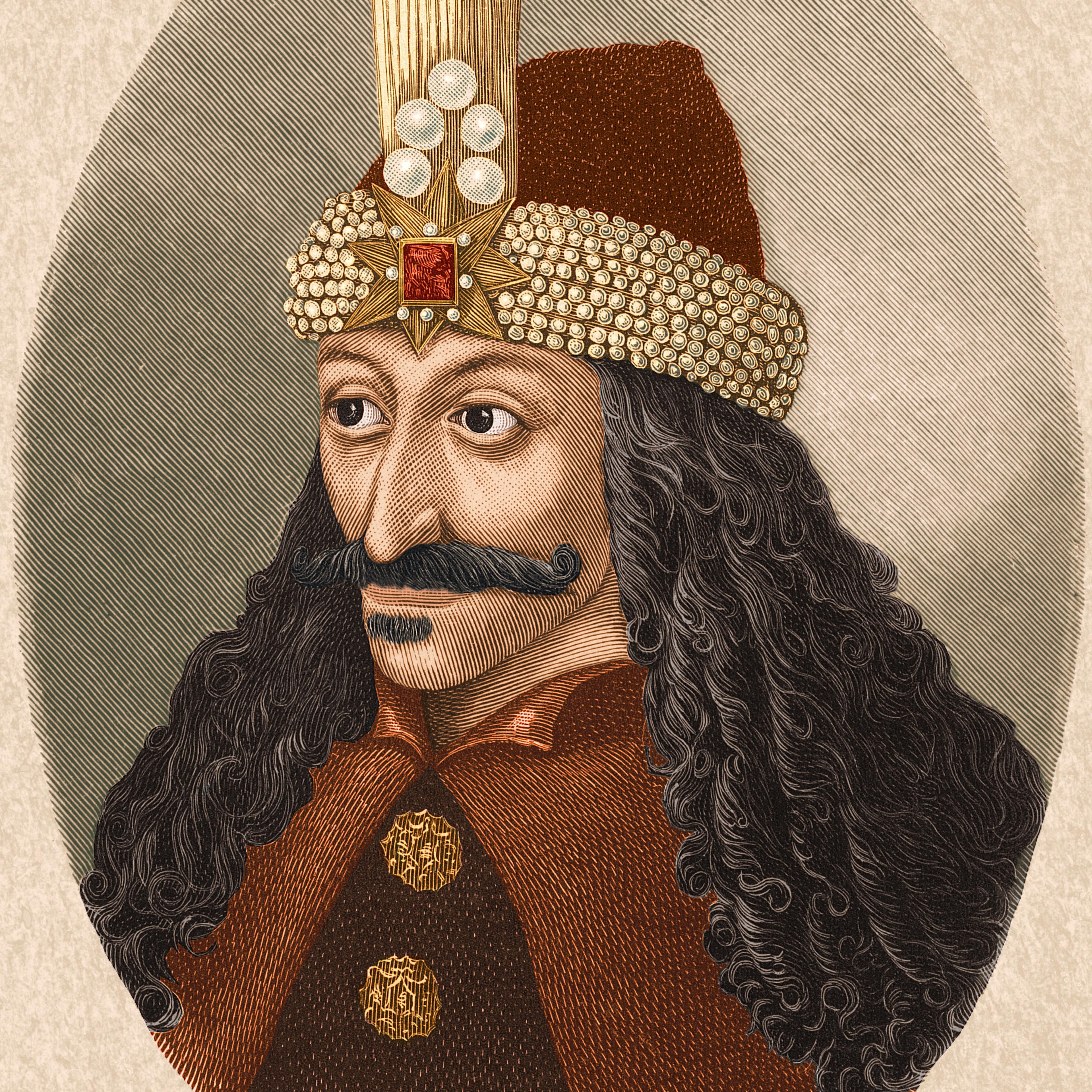 Circa 1450, Portrait of Vlad Tepes 'Vlad the Impaler'(c 1431-1476), from a painting in Castle Ambras in the Tyrol.