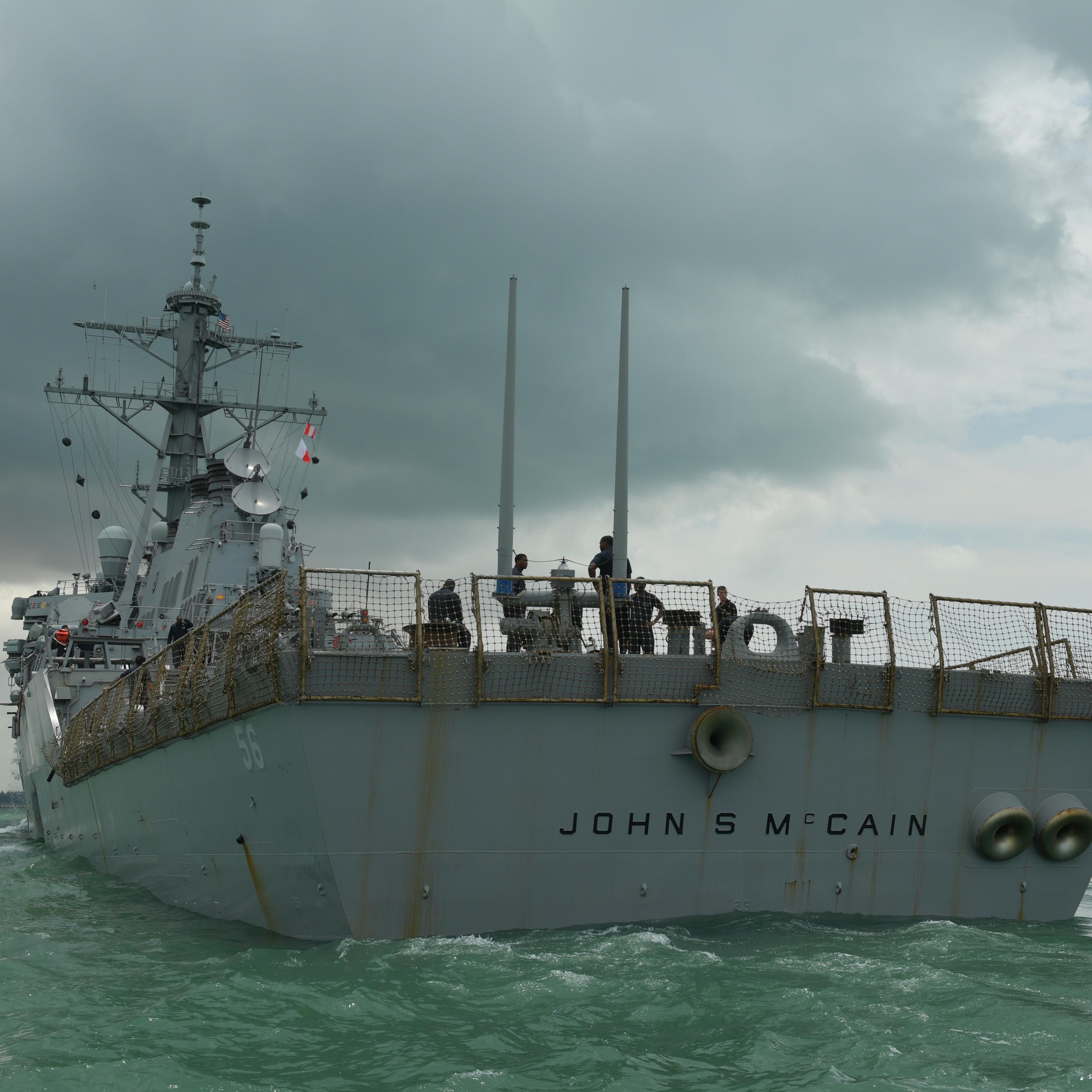 US destroyer USS John S McCain collides with oil tanker