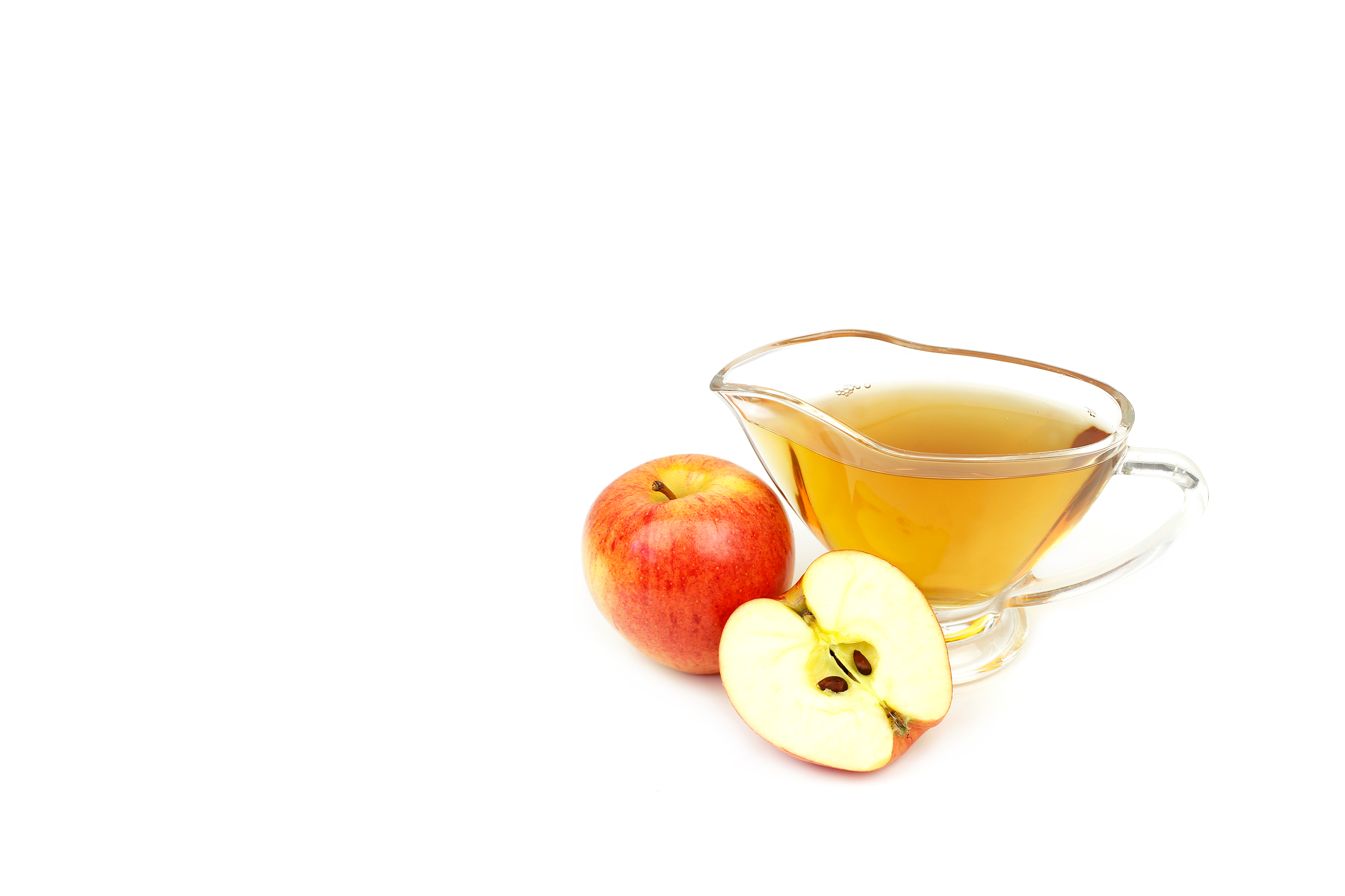Apple cider vinegar isolated on white background
