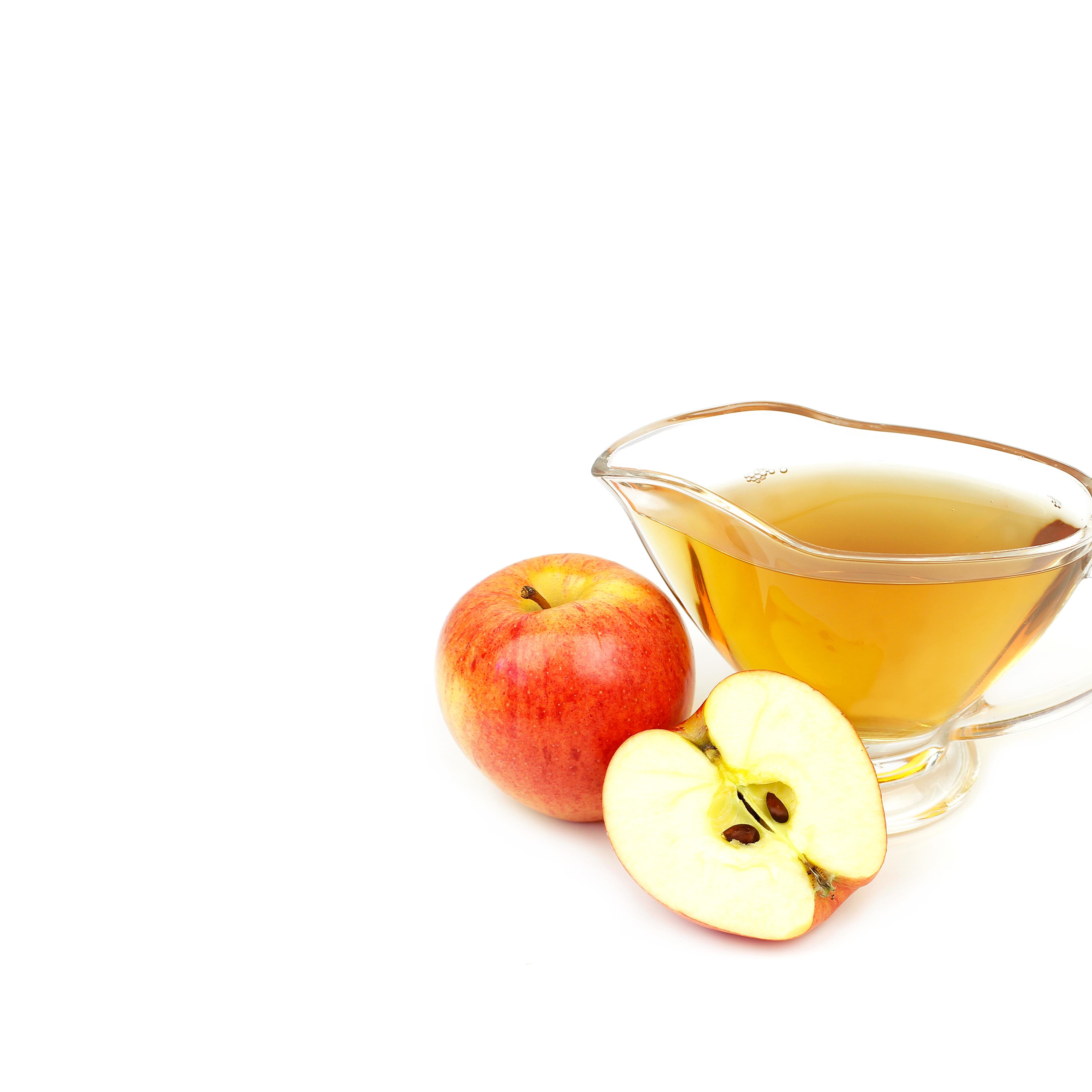 Apple cider vinegar isolated on white background