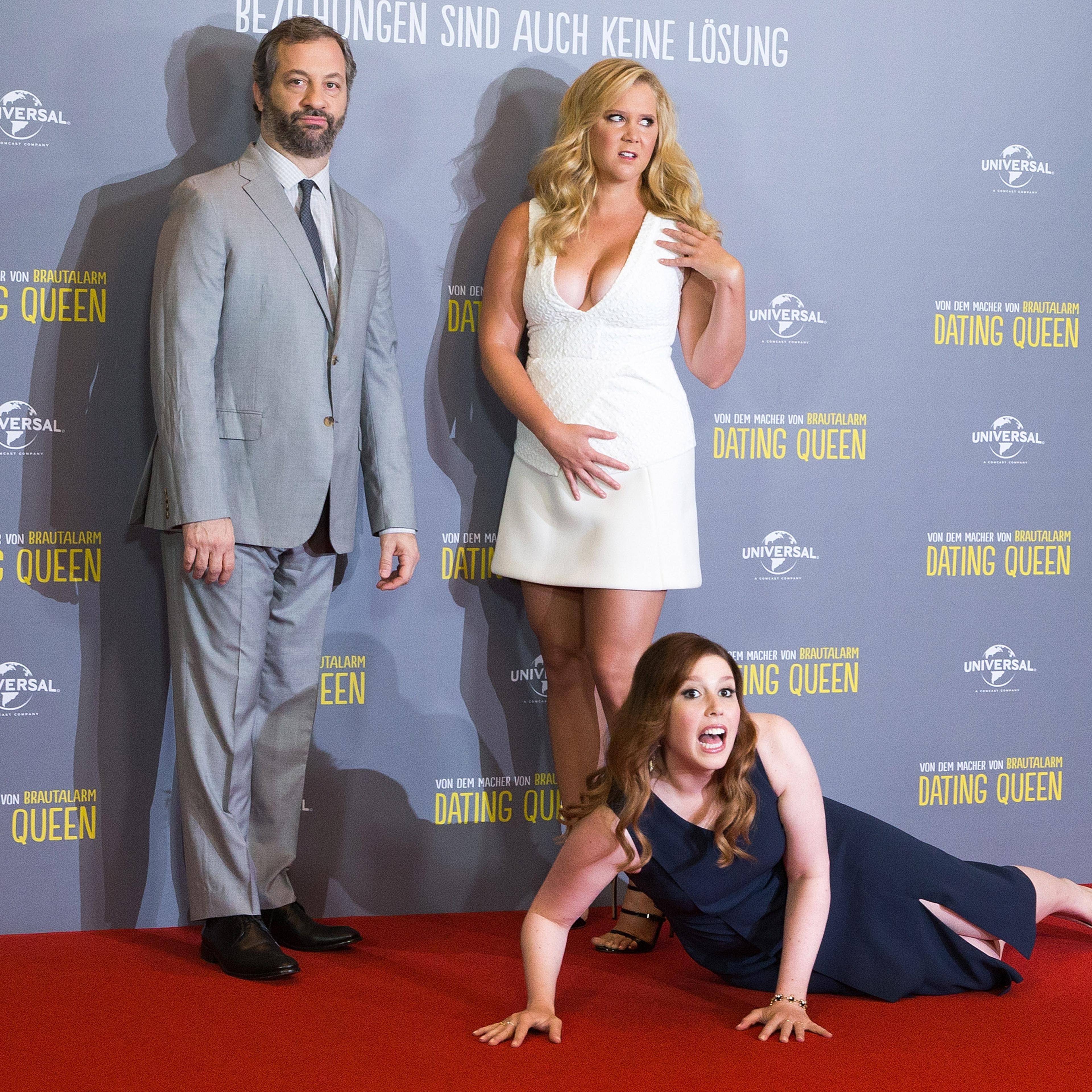 BERLIN, GERMANY - AUGUST 11: Amy Schumer; Vanessa Bayer and Bill Hader attend a photo call for the film 'Dating Queen' at Ritz Carlton on August 11, 2015 in Berlin, Germany. (Photo by Luca Teuchmann/Getty Images)