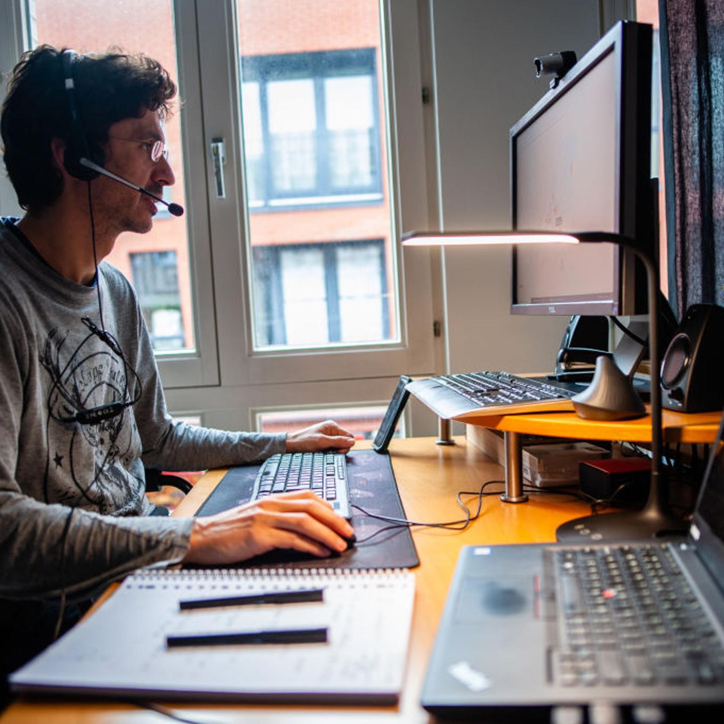 A man working from home.