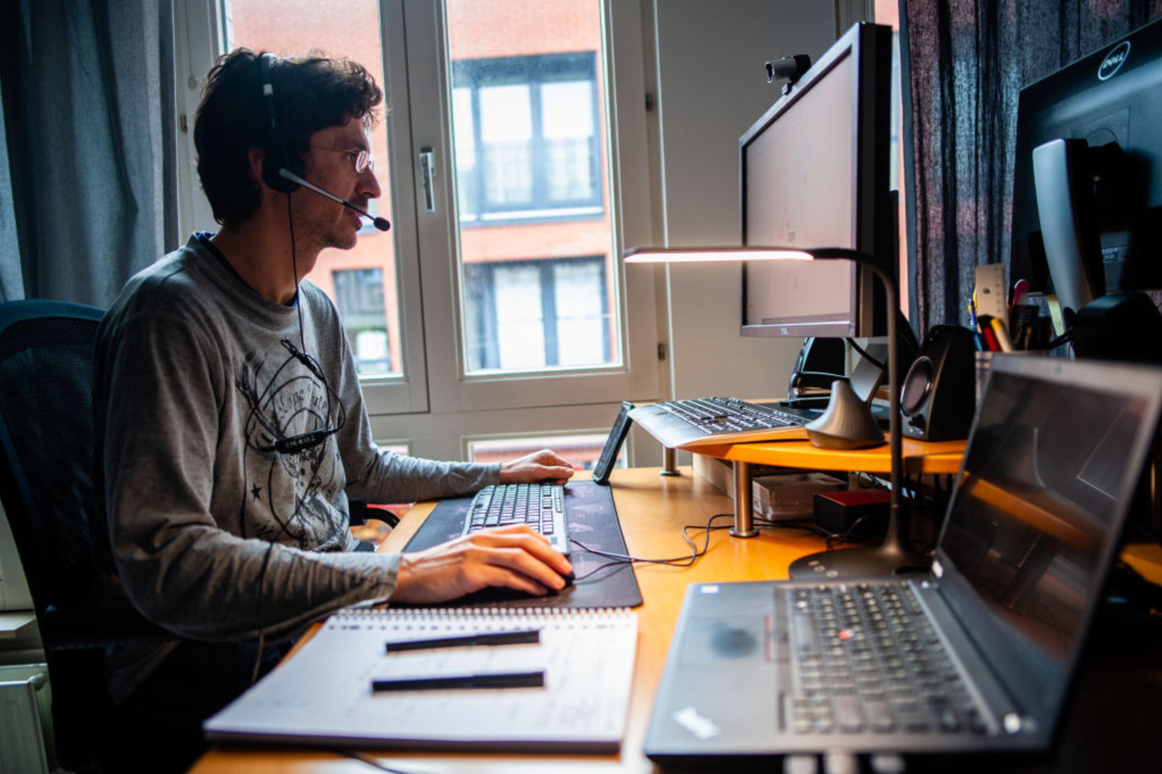 A man working from home.