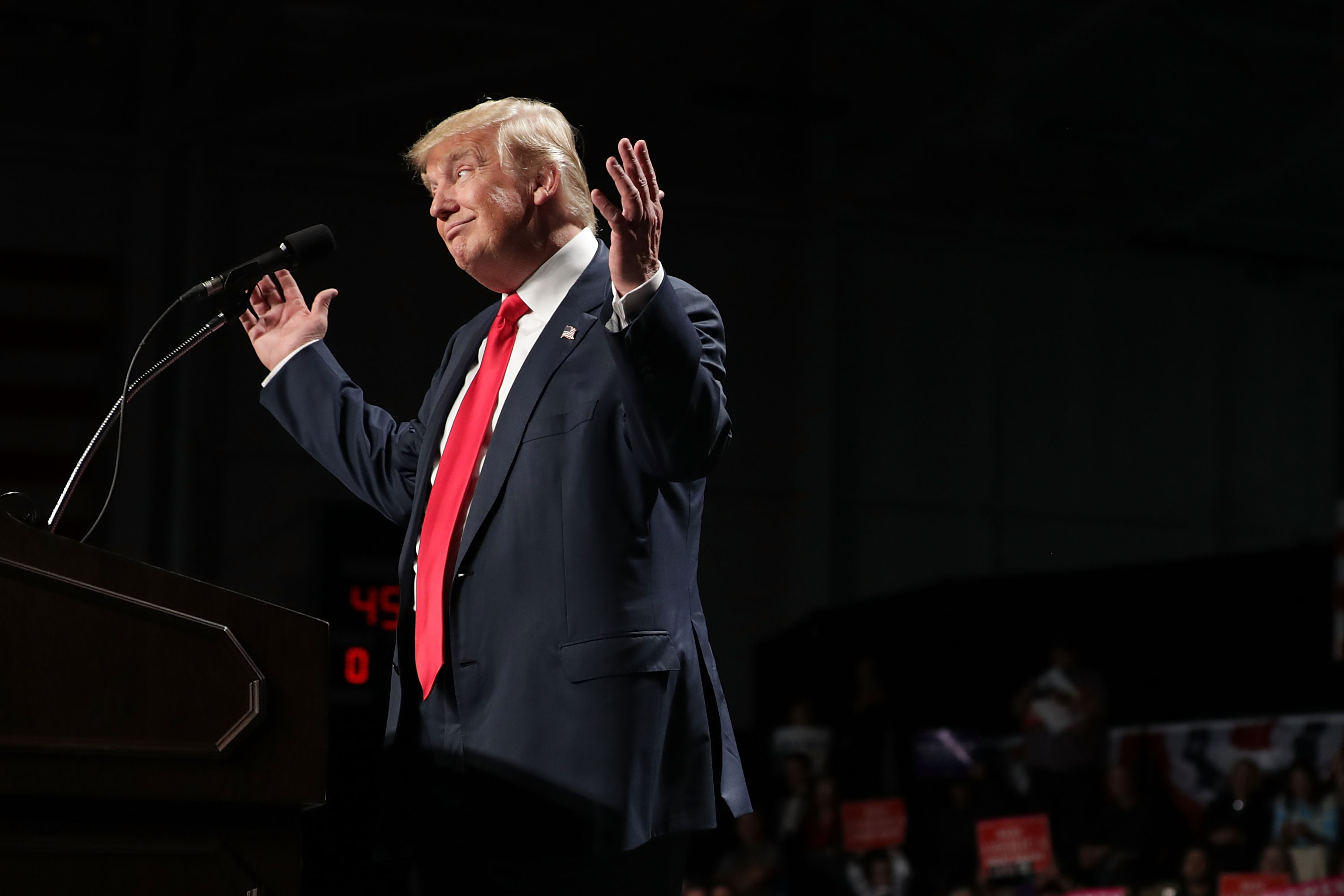 GOP Presidential Nominee Donald Trump Campaigns In Michigan