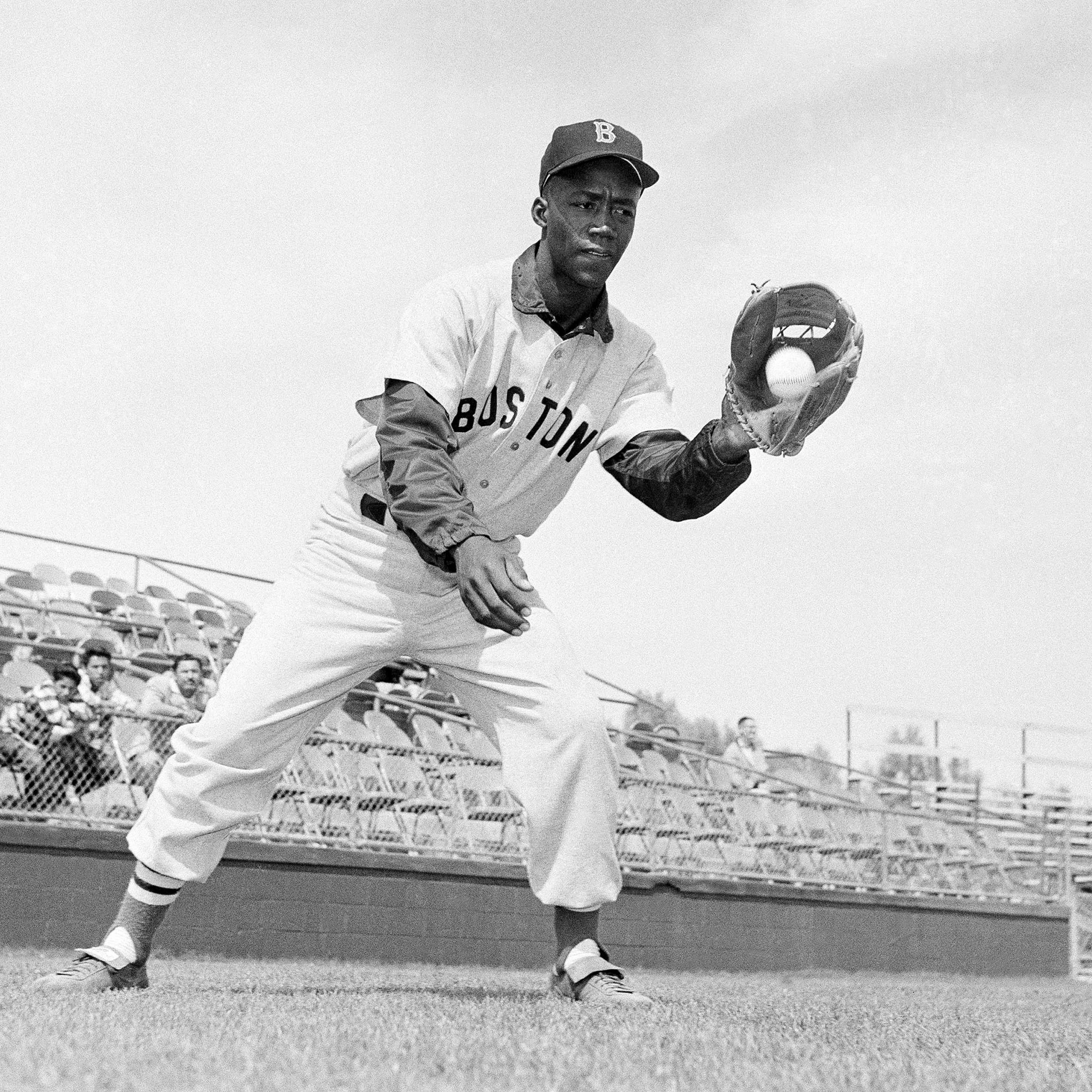 Elijah Pumpsie Green, of the Boston Red Sox, shown in action, April 20, 1959.
