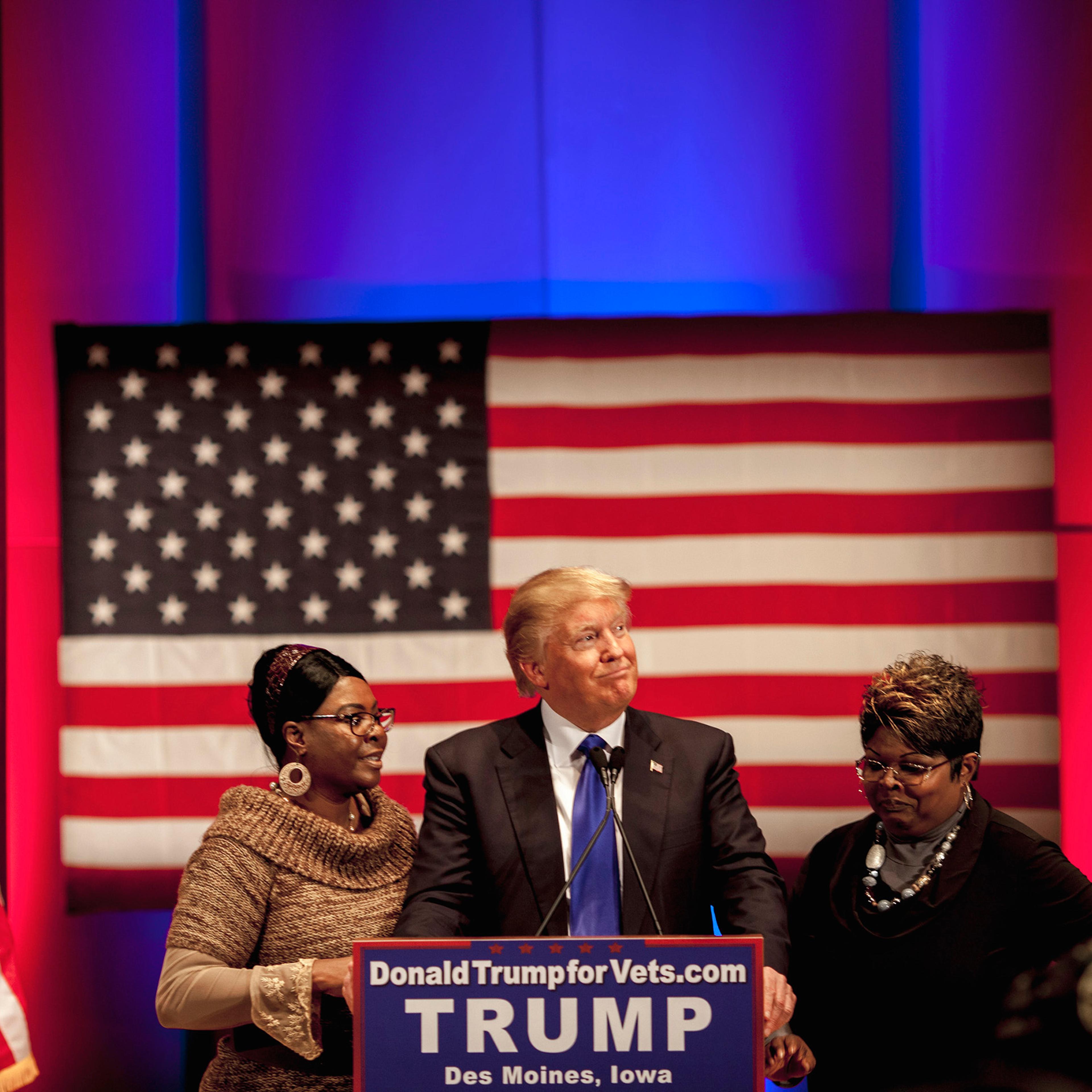 Donald Trump held a benefit rally/campaign rally for the Wounded Warriors, a charity organization for Veterans, at Drake University in Des Moines Iowa on Thursday morning, January 28th 2016. The event was timed to coincide with the Republican debates on