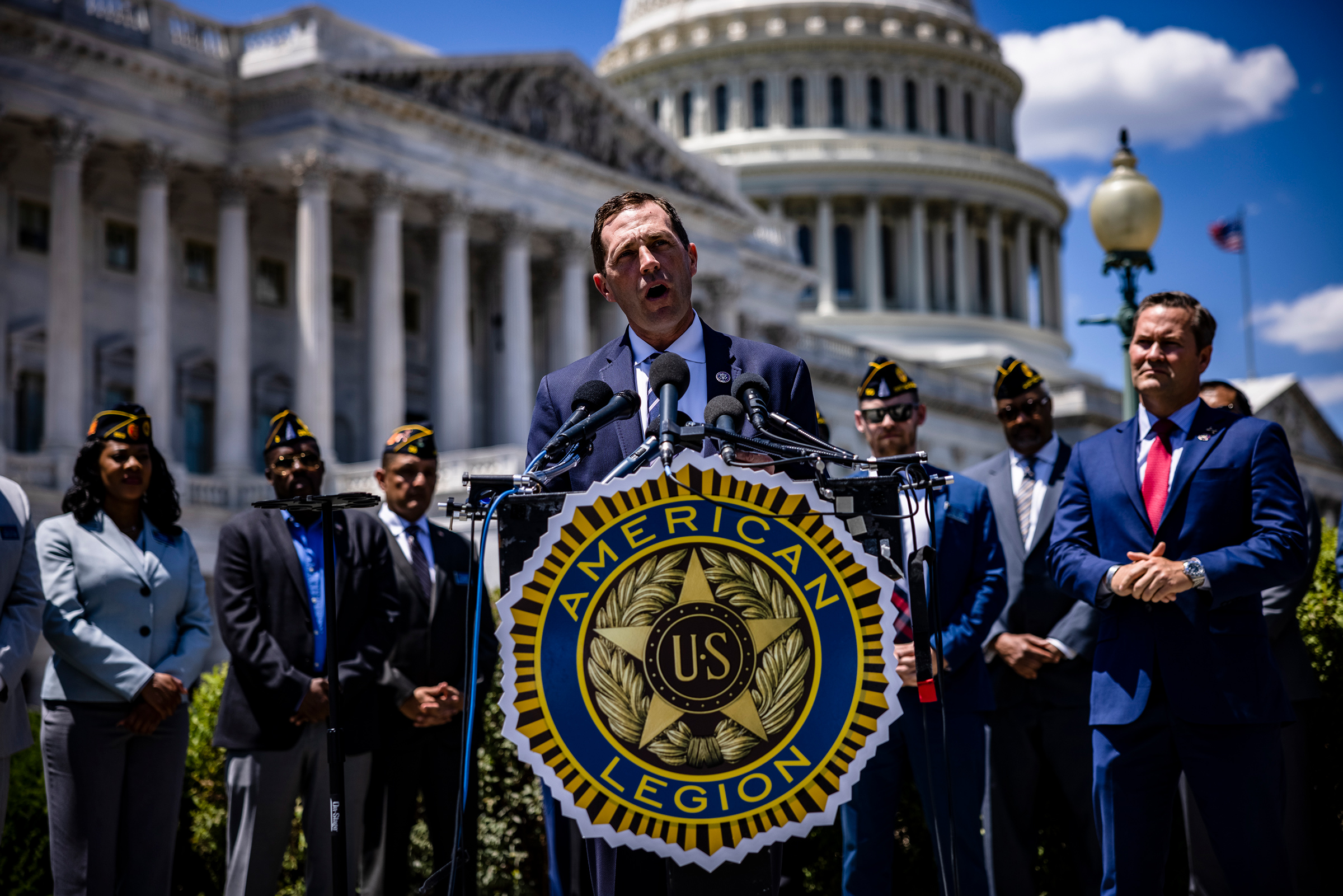 Rep. Jason Crow (D-CO) speaks on Capitol Hill on June 16, 2021. Lawmakers are working with groups like the American Legion to push for the Biden Administration to approve the evacuation of Afghans who assisted U.S. forces during the war before the Sept. 