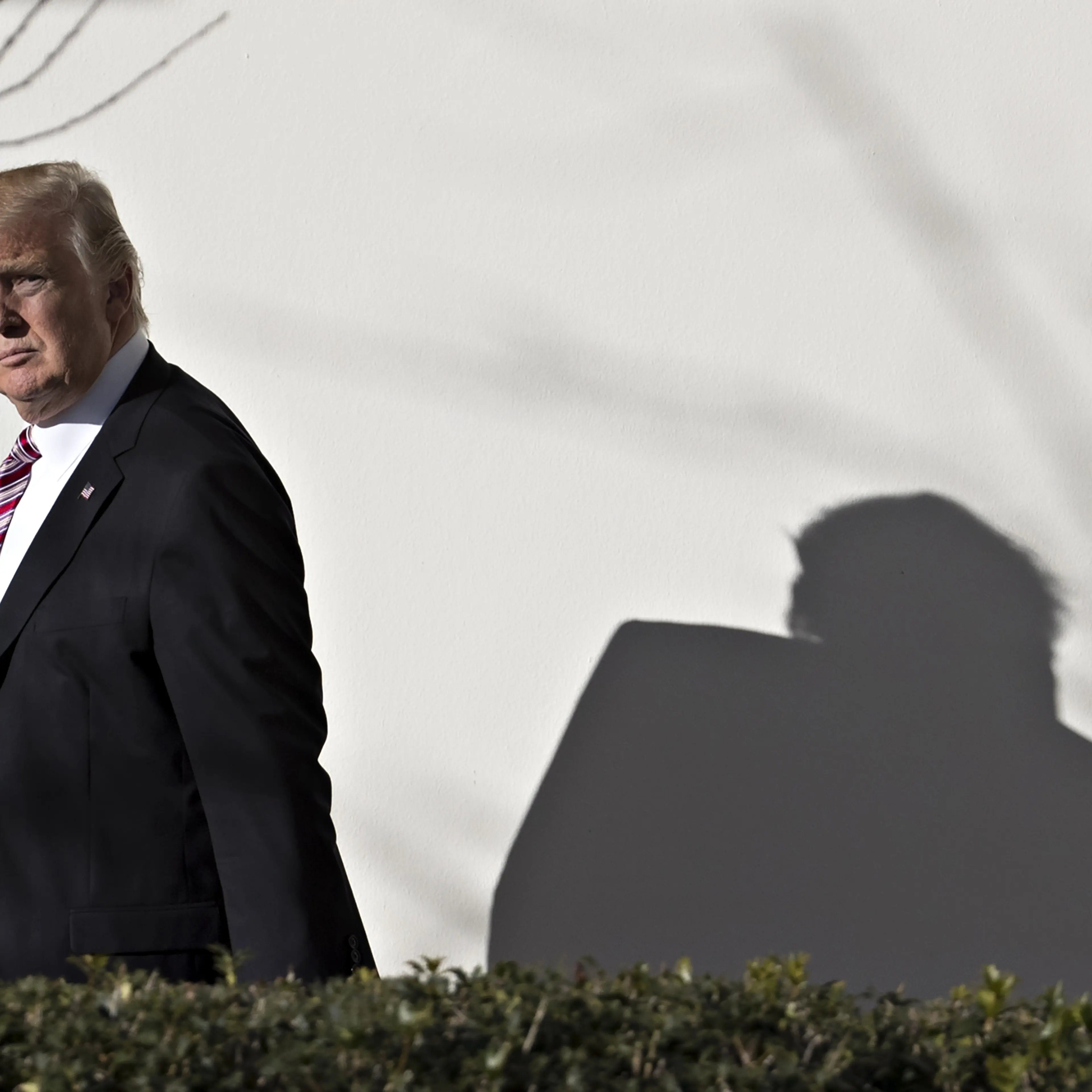 President Trump Arrives On The South Lawn Of The White House After Speaking At GOP Retreat