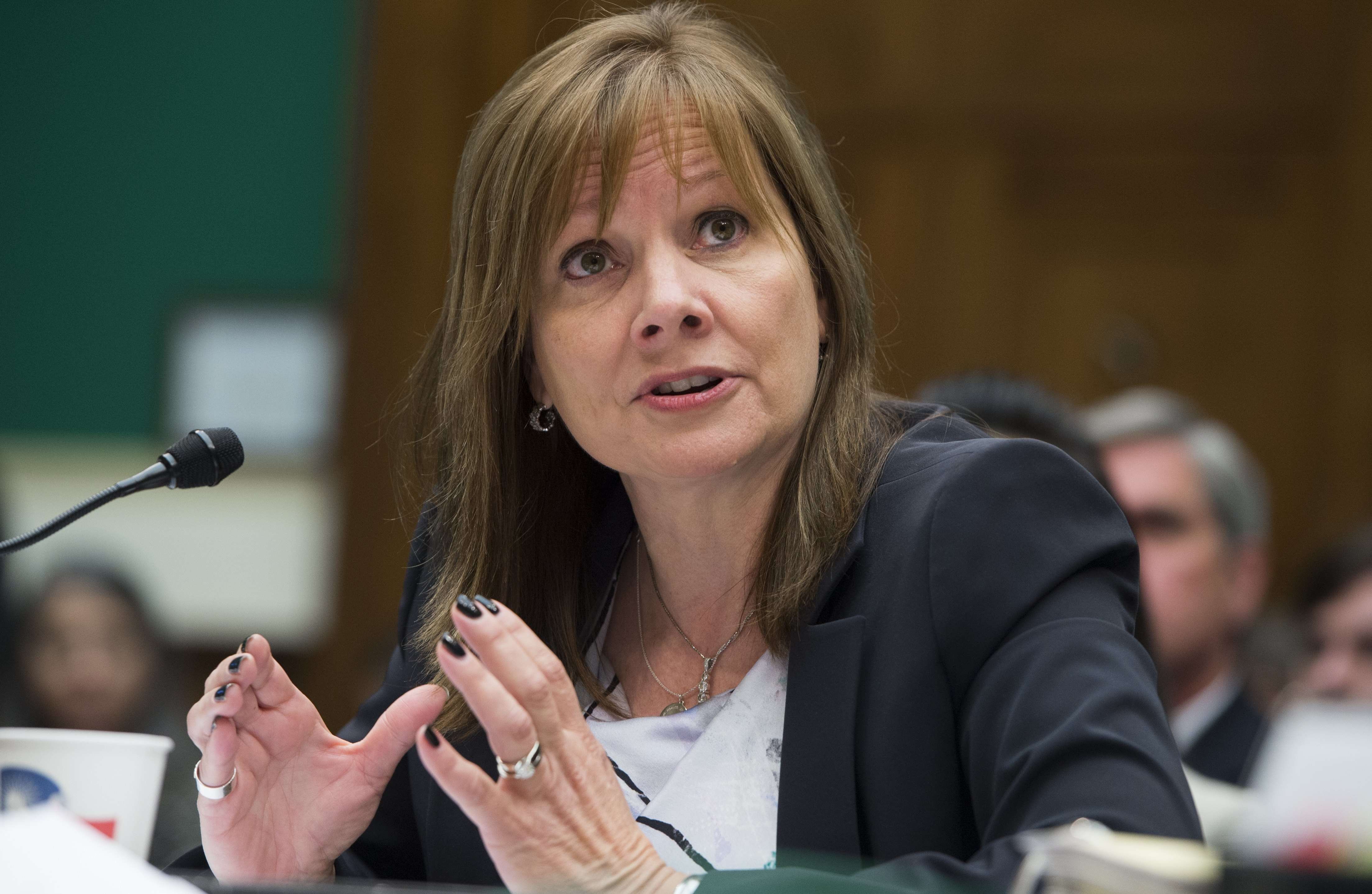 General Motors CEO Mary Barra testifies on the GM ignition switch recall during a US House Oversight and Investigations Subcommittee hearing on Capitol Hill in Washington, DC, on June 18, 2014.