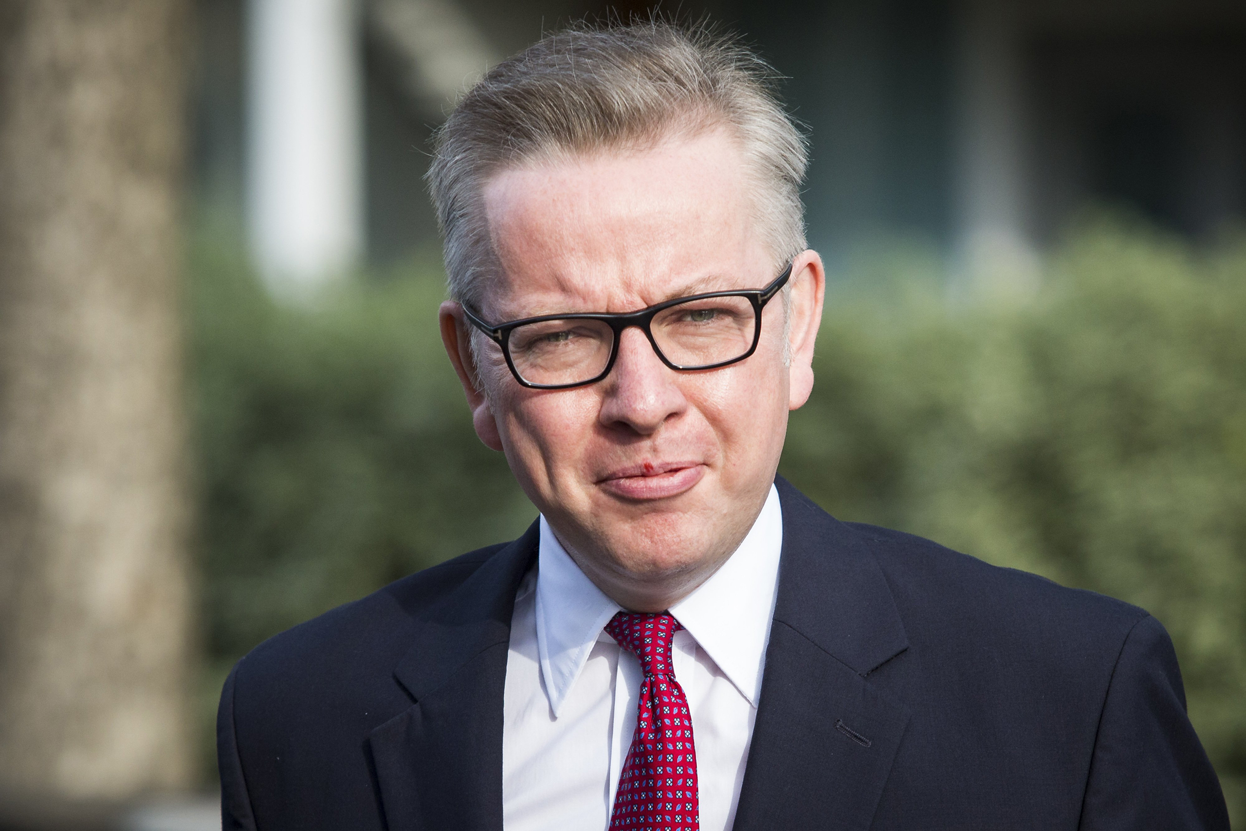 Justice Secretary Michael Gove leaves his home in Kensington before announcing his intention to run to be the next Conservative Party leader and UK prime minister in London on June 30, 2016.