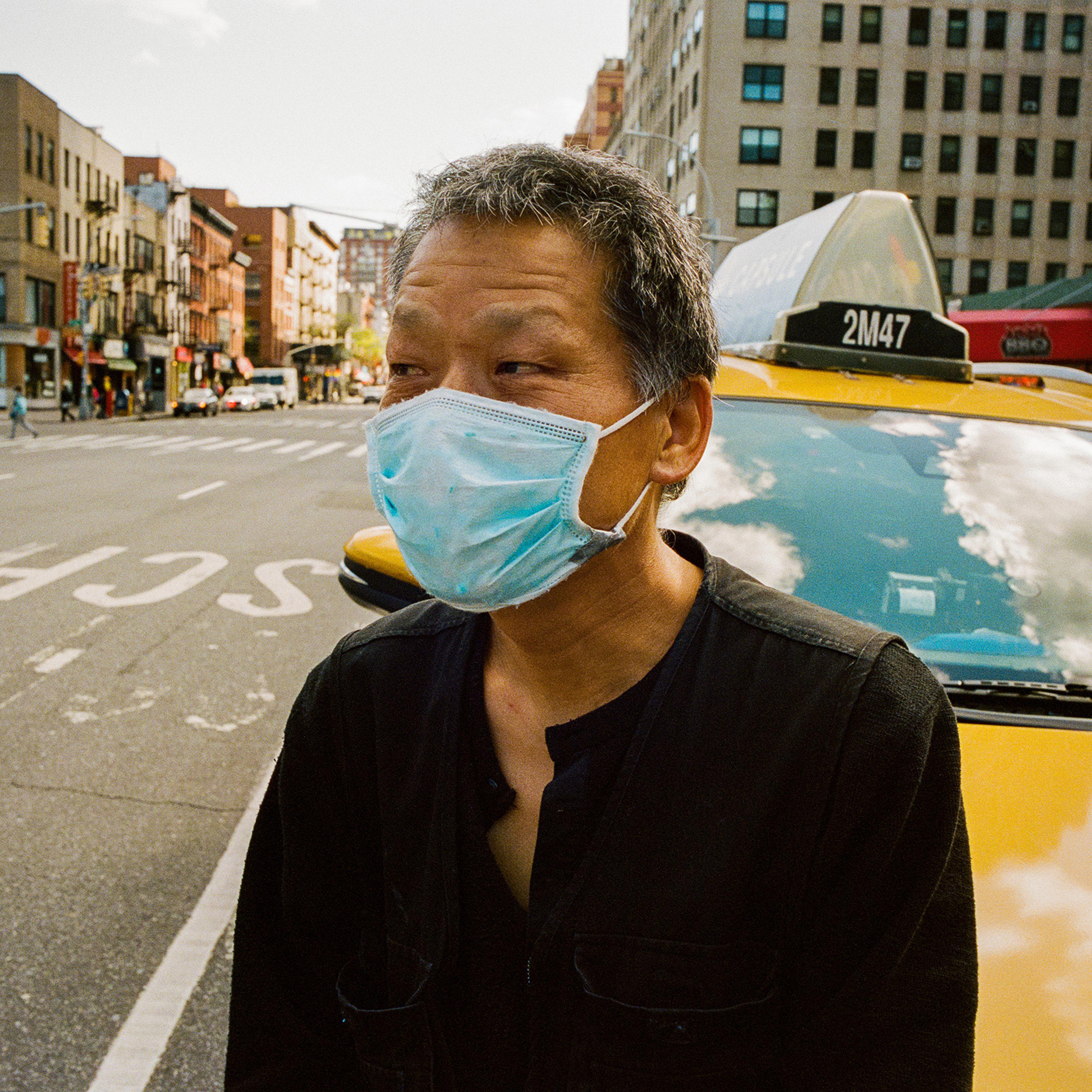 Kim Jaemim, 58, Taxi Driver, Manhattan. Business has plummeted, so has the civility of the customers who enter Kim’s cab. “We face a lot of crazy, racist people,” says the South Korean driver (bottom far right). “The yellow cab driver is an essential emp