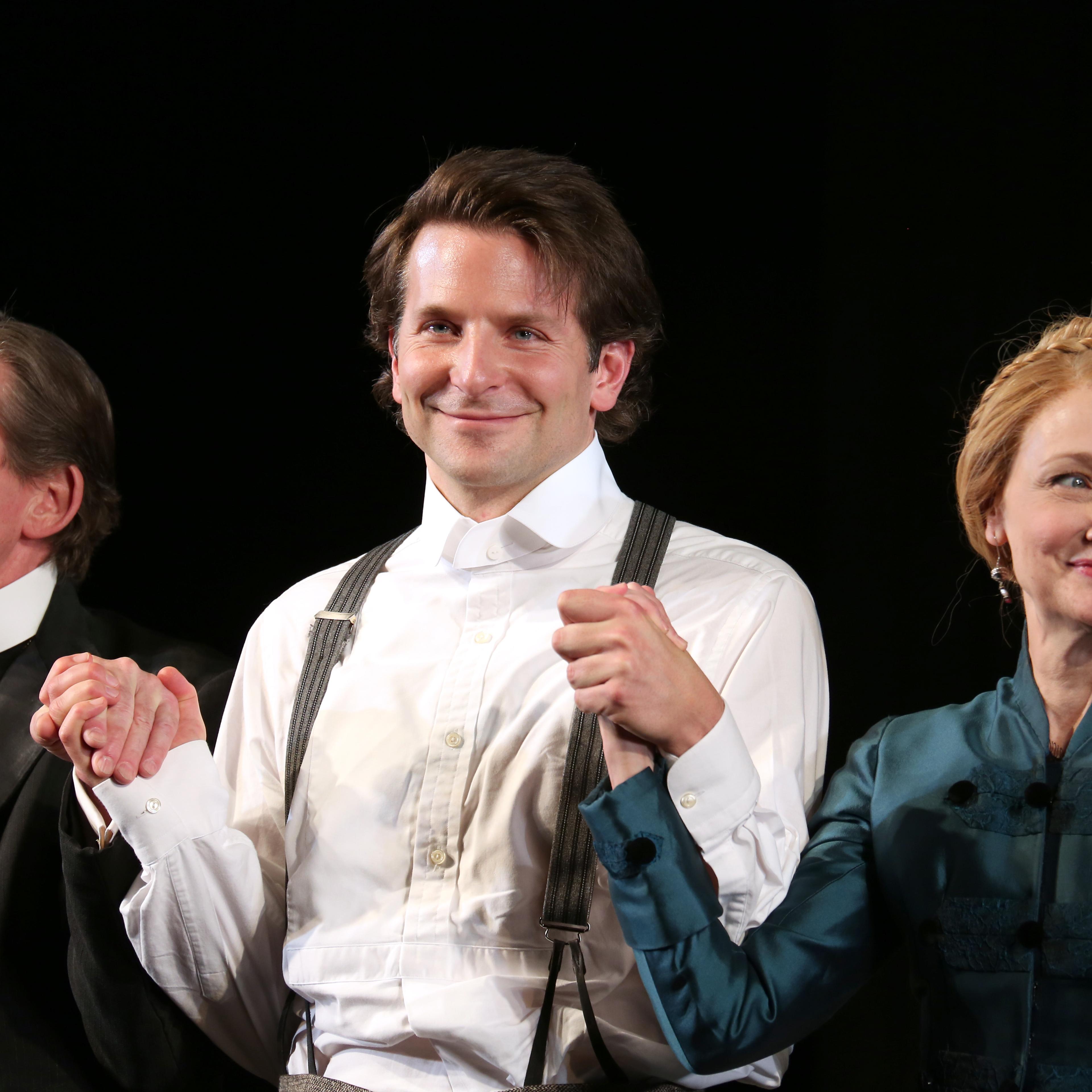 From left: Anthony Heald, Bradley Cooper and Patricia Clarkson during the Broadway Opening Night Performance Curtain Call for 'The Elephant Man' on Dec. 7, 2014 in New York City.