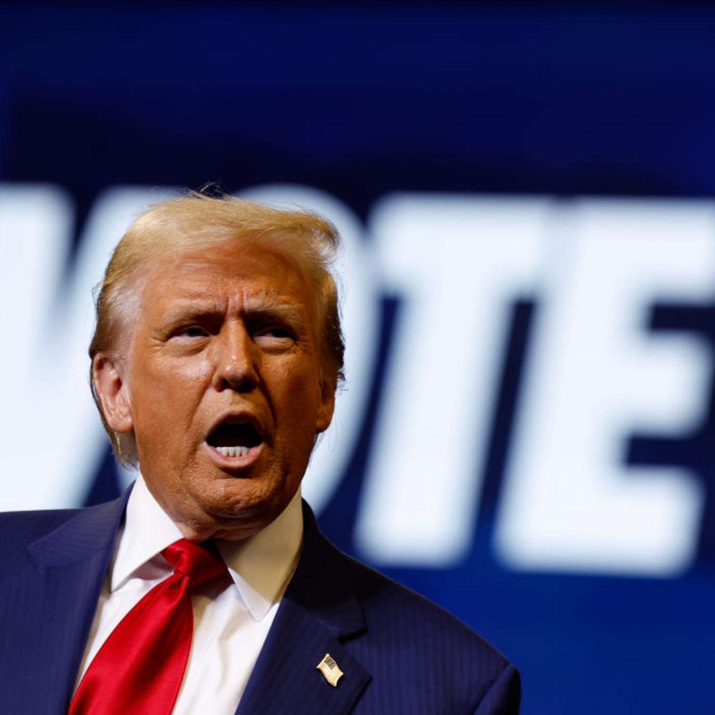 Republican President Nominee Donald Trump Campaigns In Battleground States Of Michigan And Pennsylvania