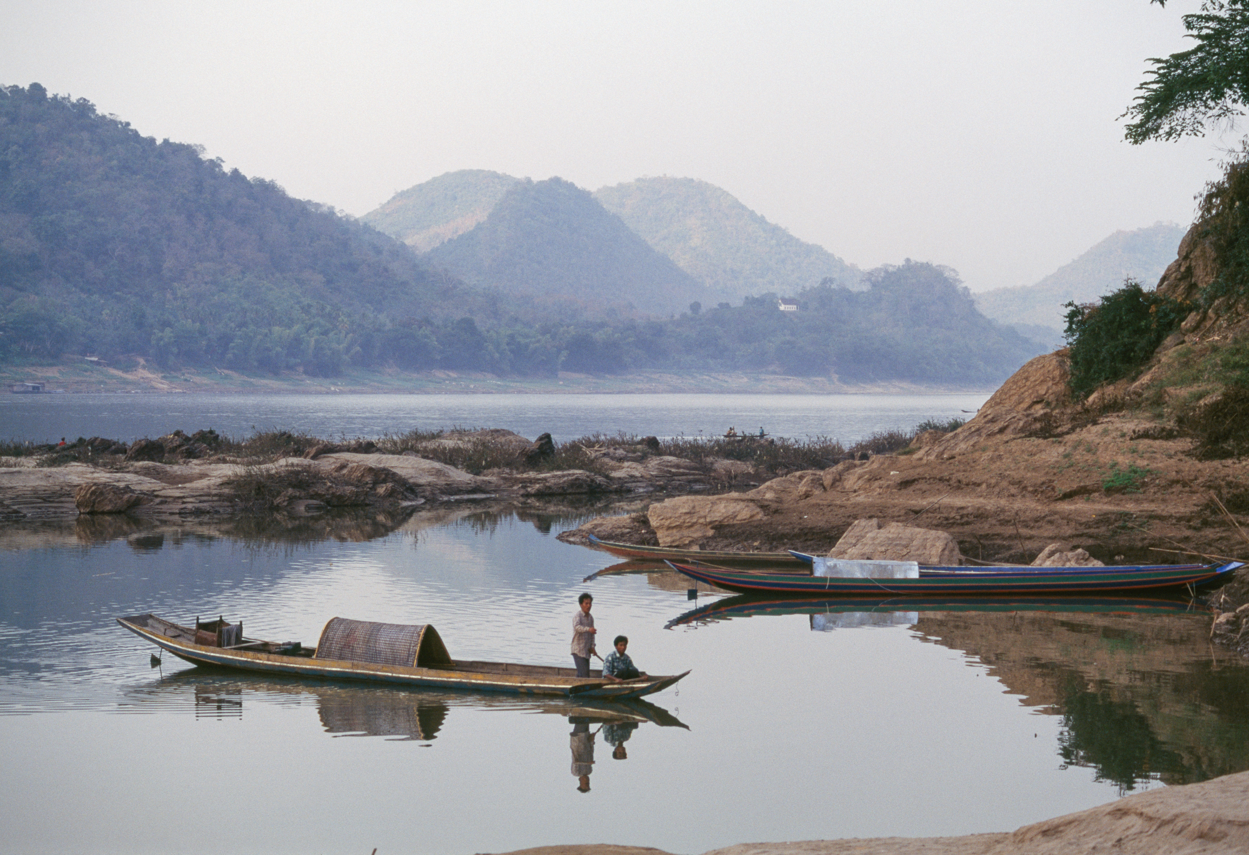 Boat on the Mekong River, Laos