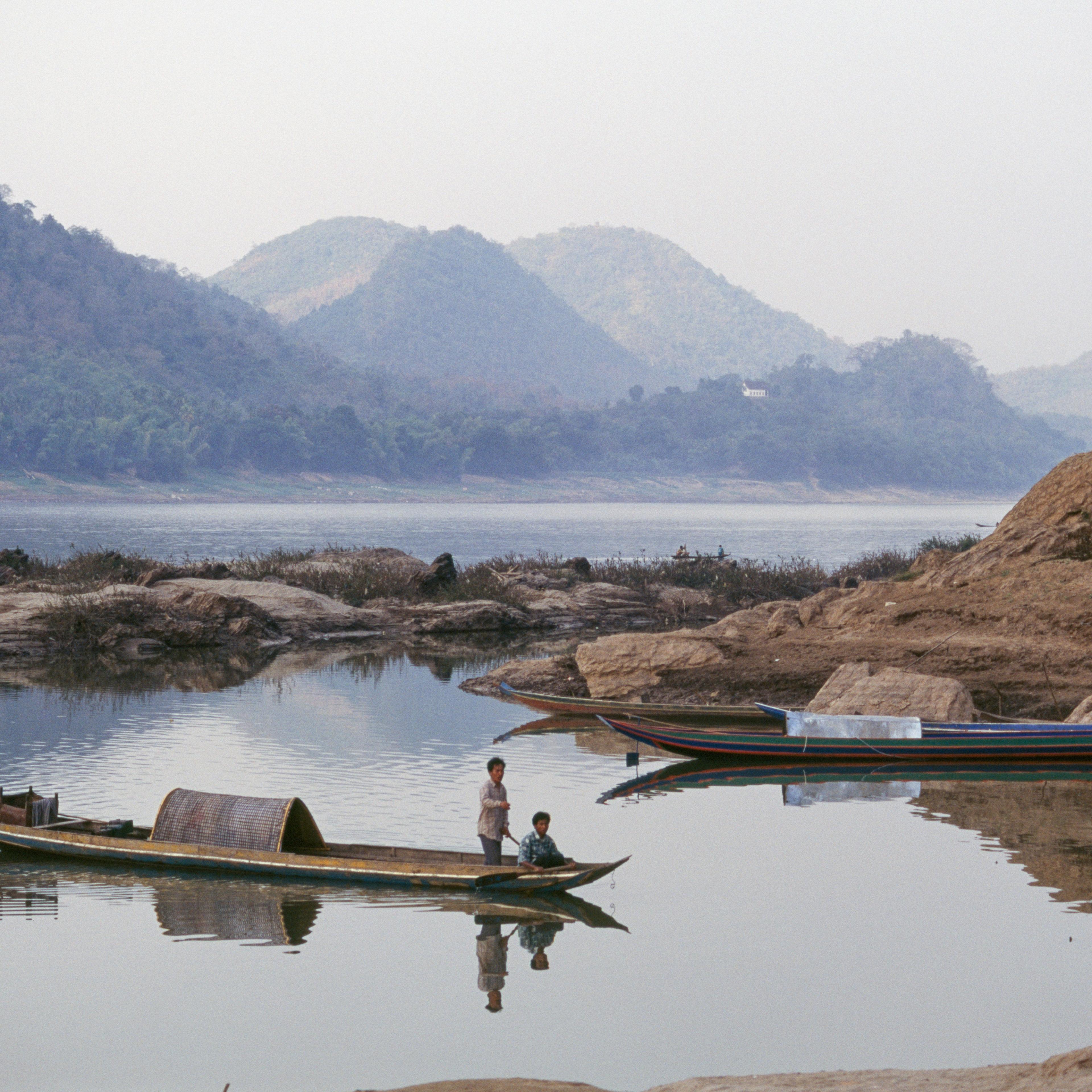 Boat on the Mekong River, Laos