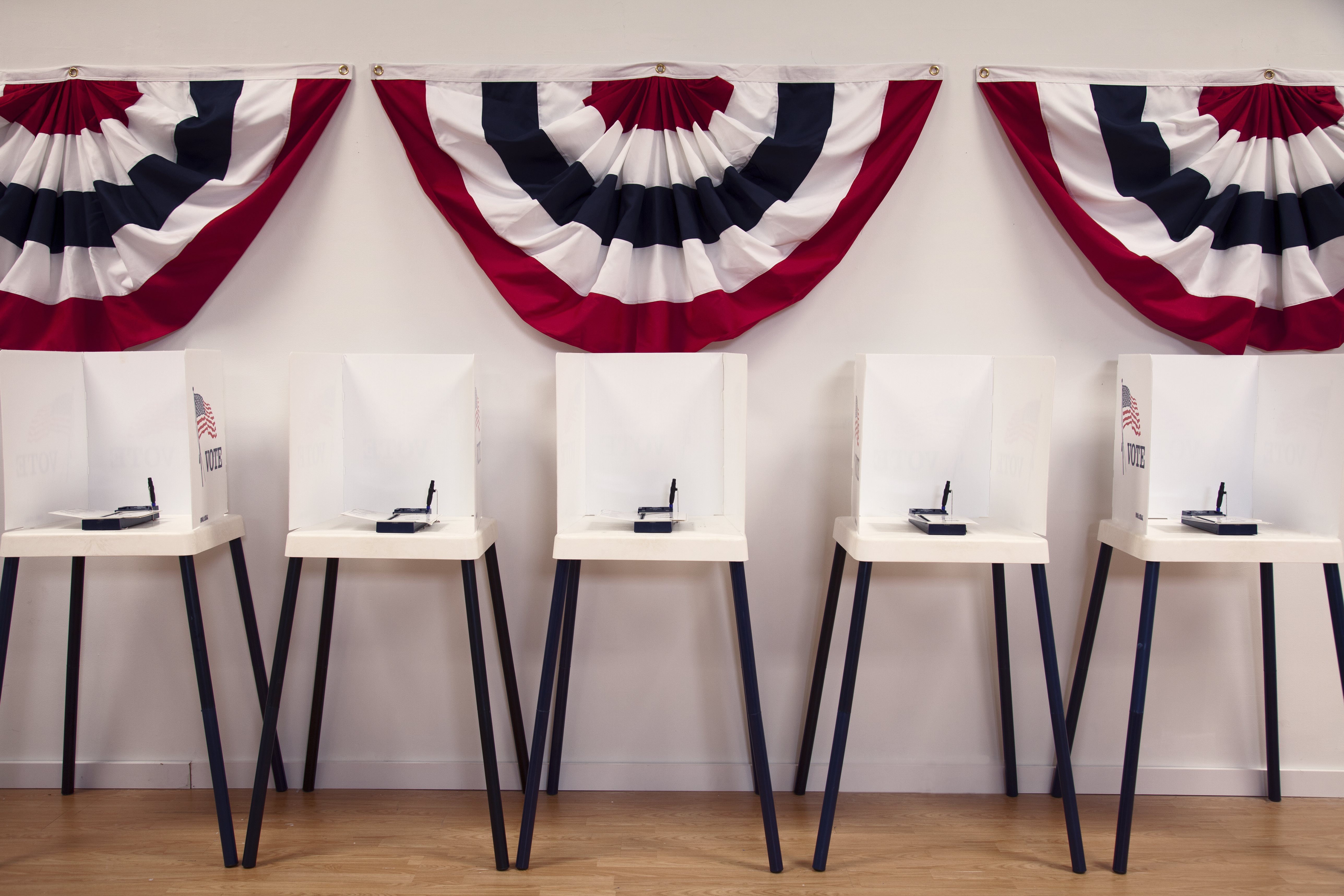 Voting booths in polling place