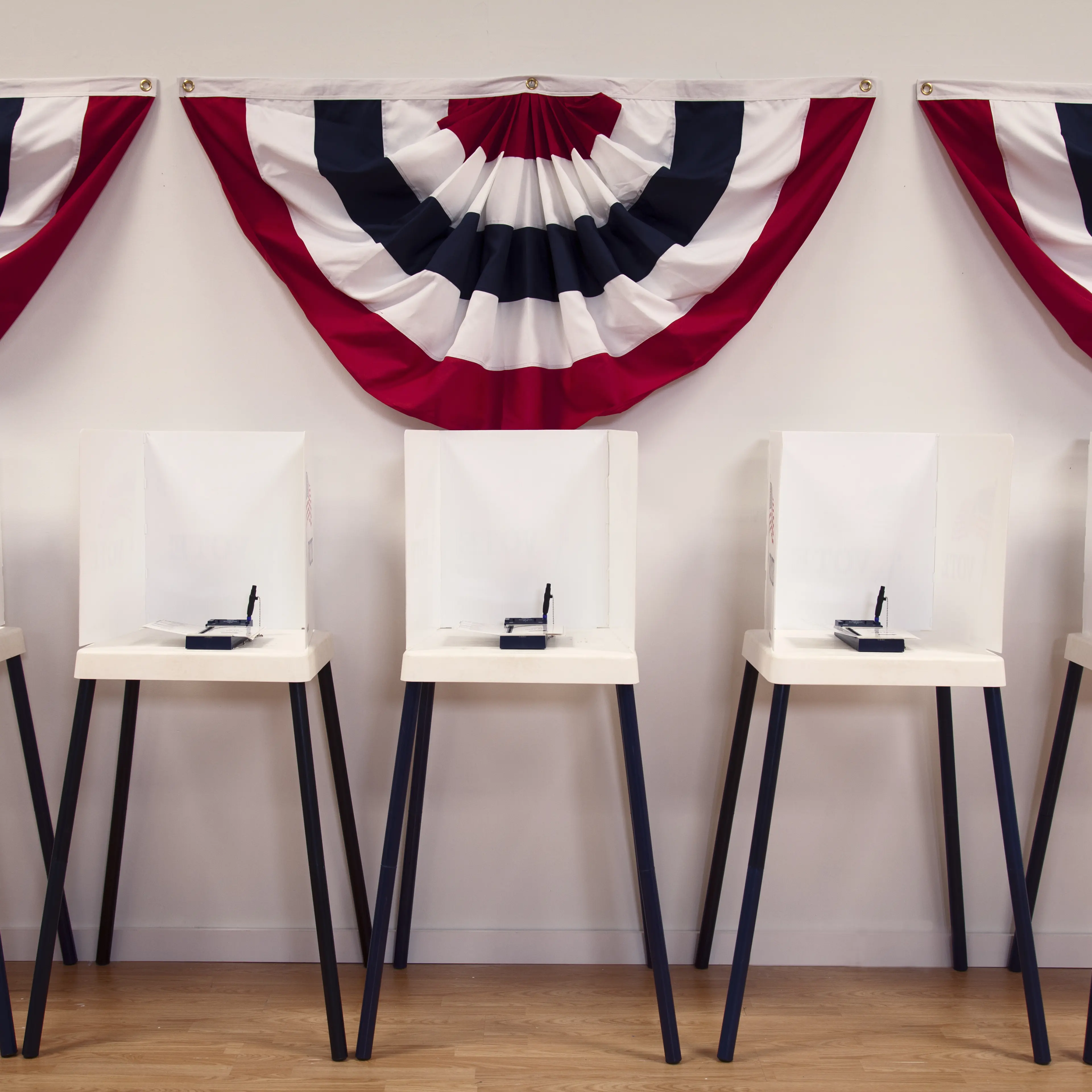 Voting booths in polling place
