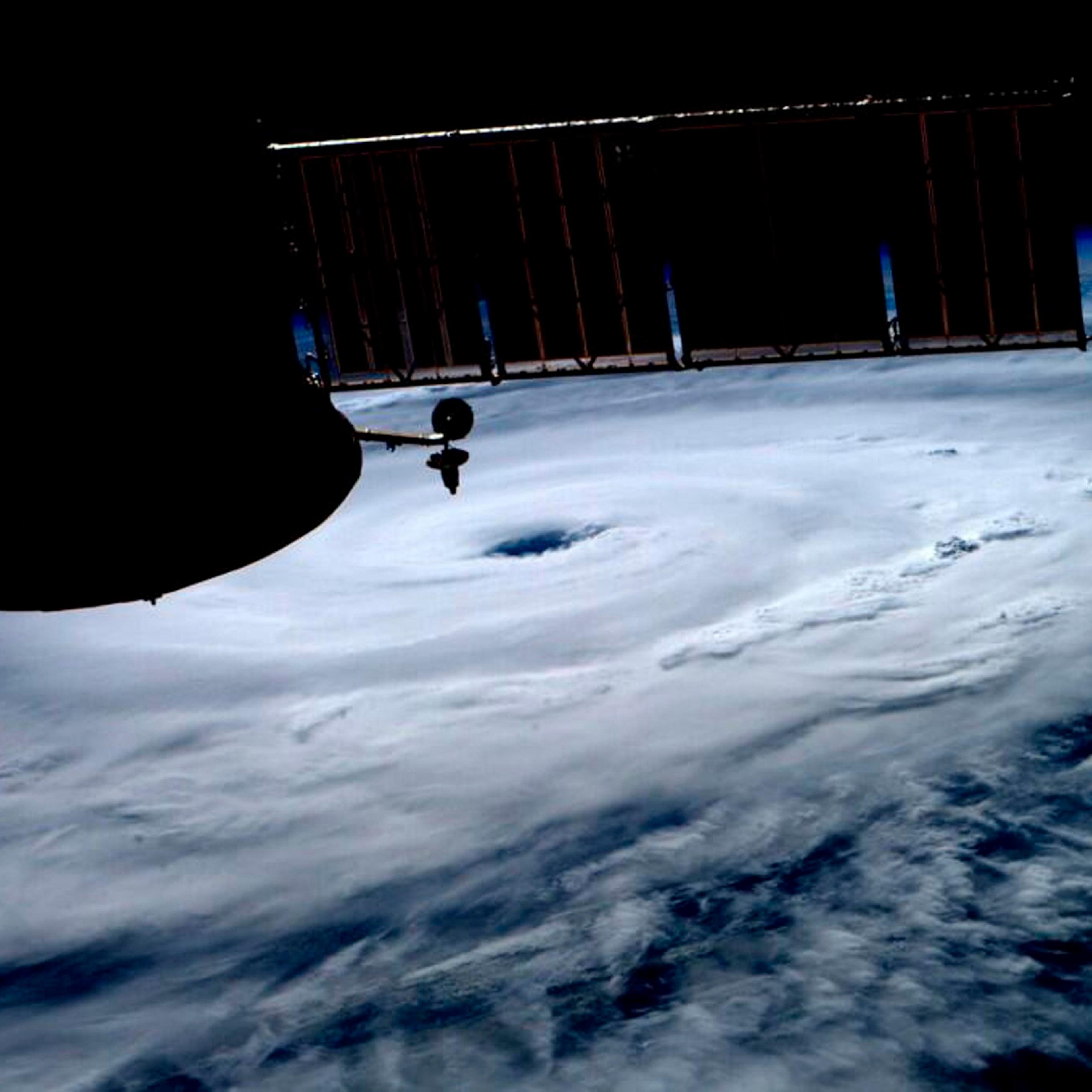 The eye of Hurricane Arthur is seen over the Atlantic in this photo from the International Space Station tweeted by European Space Agency astronaut Alexander Gerst July 3, 2014.