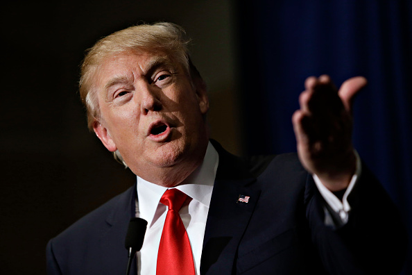 Donald Trump during a news conference ahead of a rally in Dubuque, Iowa on Aug. 25, 2015.
