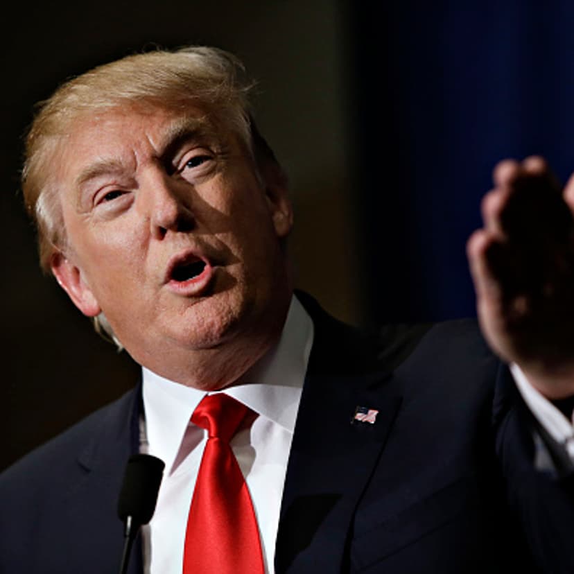 Donald Trump during a news conference ahead of a rally in Dubuque, Iowa on Aug. 25, 2015.