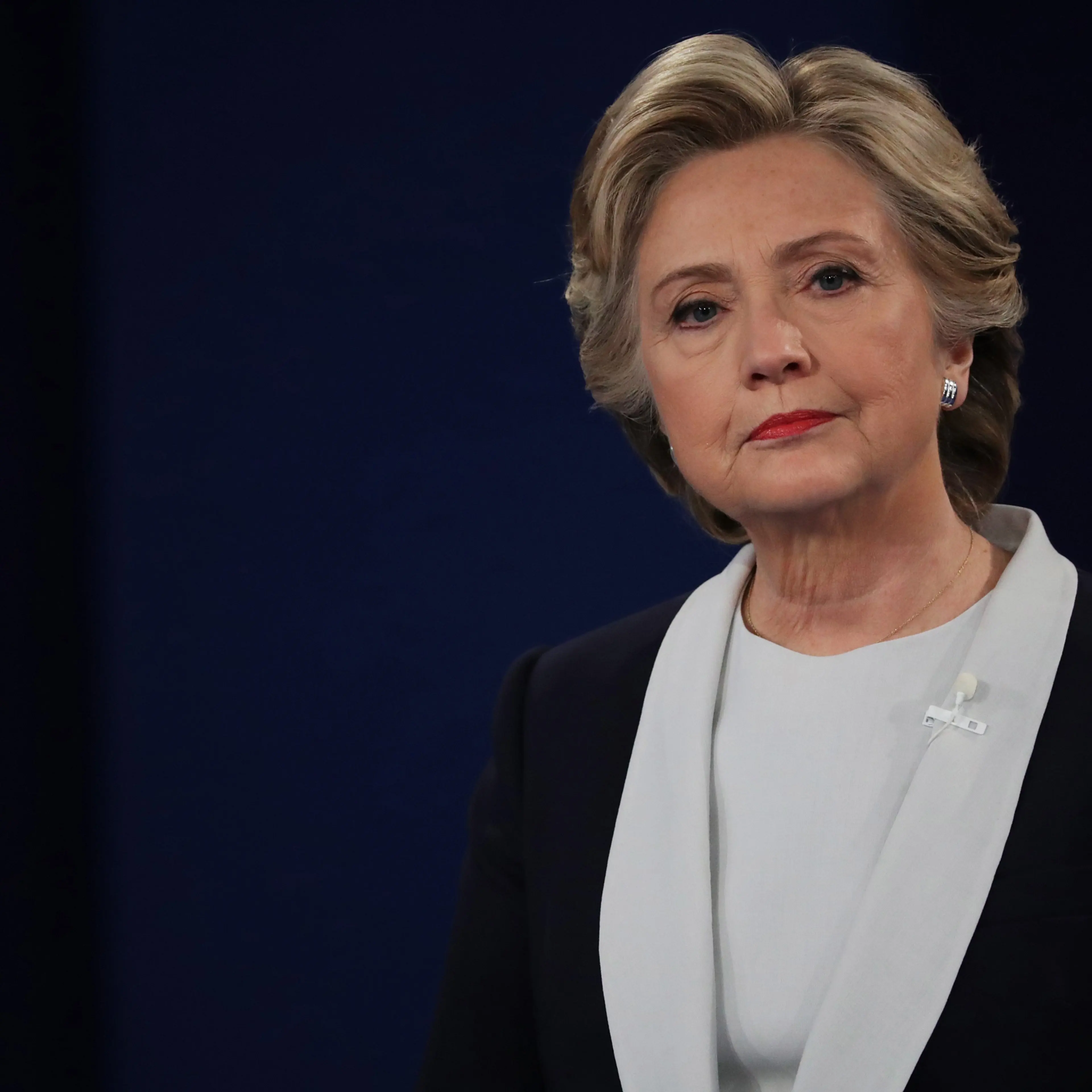 ST LOUIS, MO - OCTOBER 09: Democratic presidential nominee former Secretary of State Hillary Clinton listens to a question during the town hall debate at Washington University on October 9, 2016 in St Louis, Missouri. This is the second of three presiden