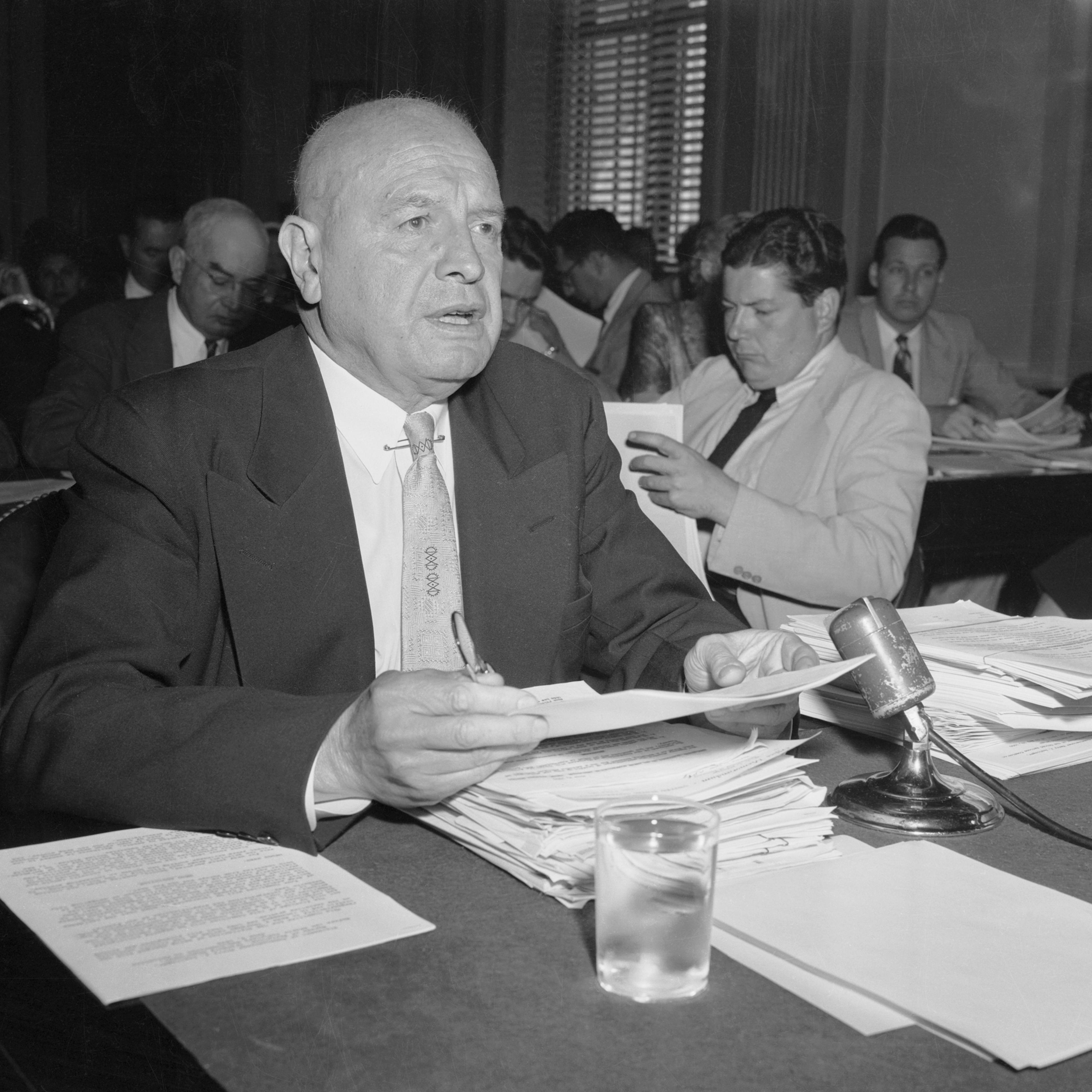 Harry J. Anslinger Speaking at Microphone