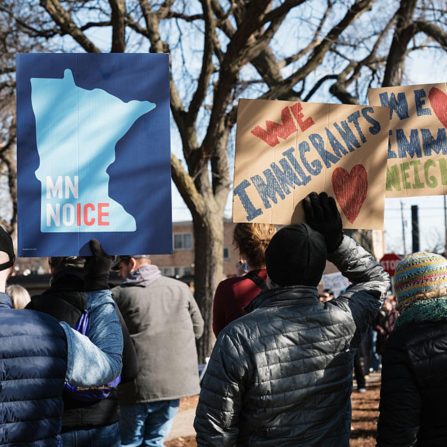 Protest For Immigrants And Against ICE In Minneapolis