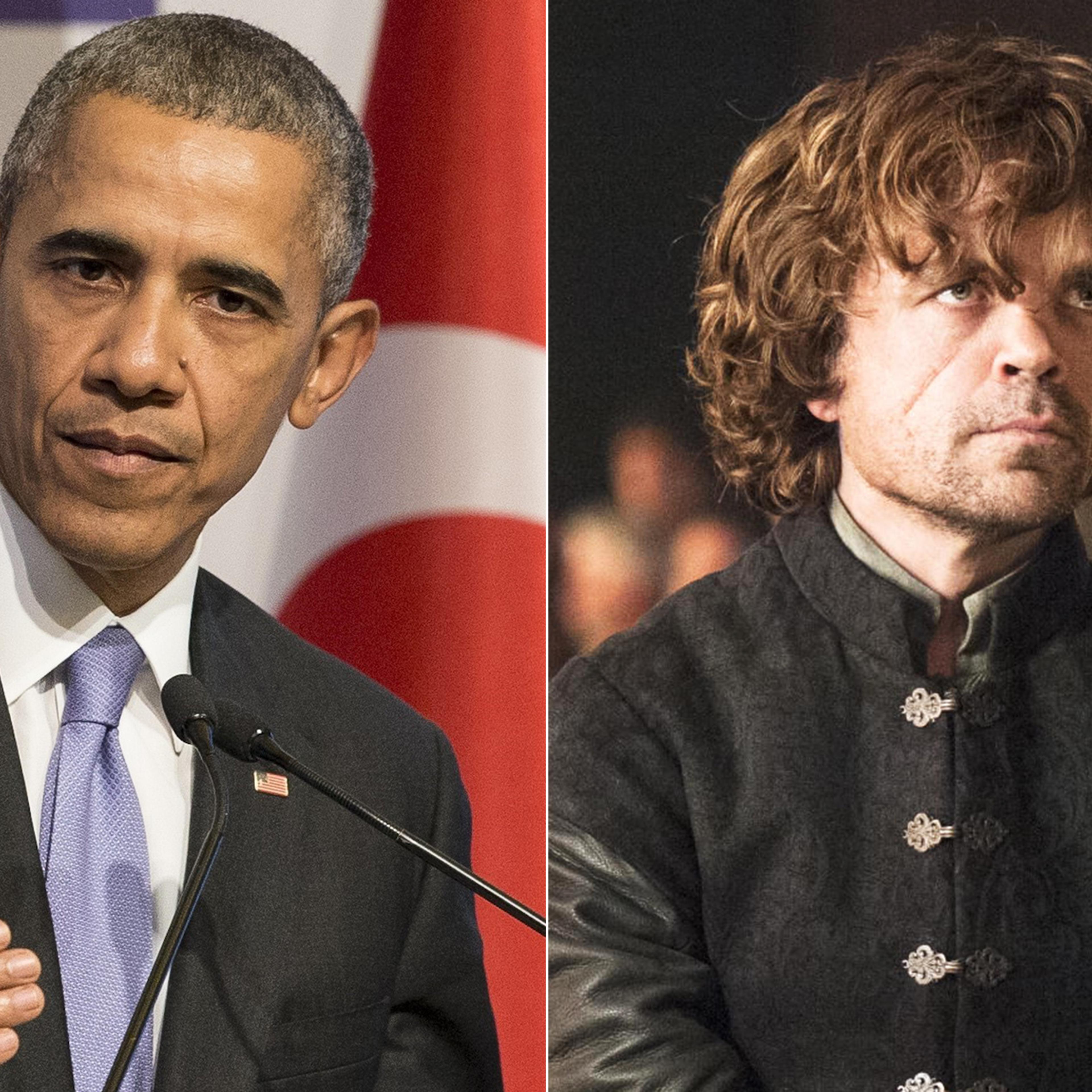 From left: Barack Obama and Tyrion Lannister.