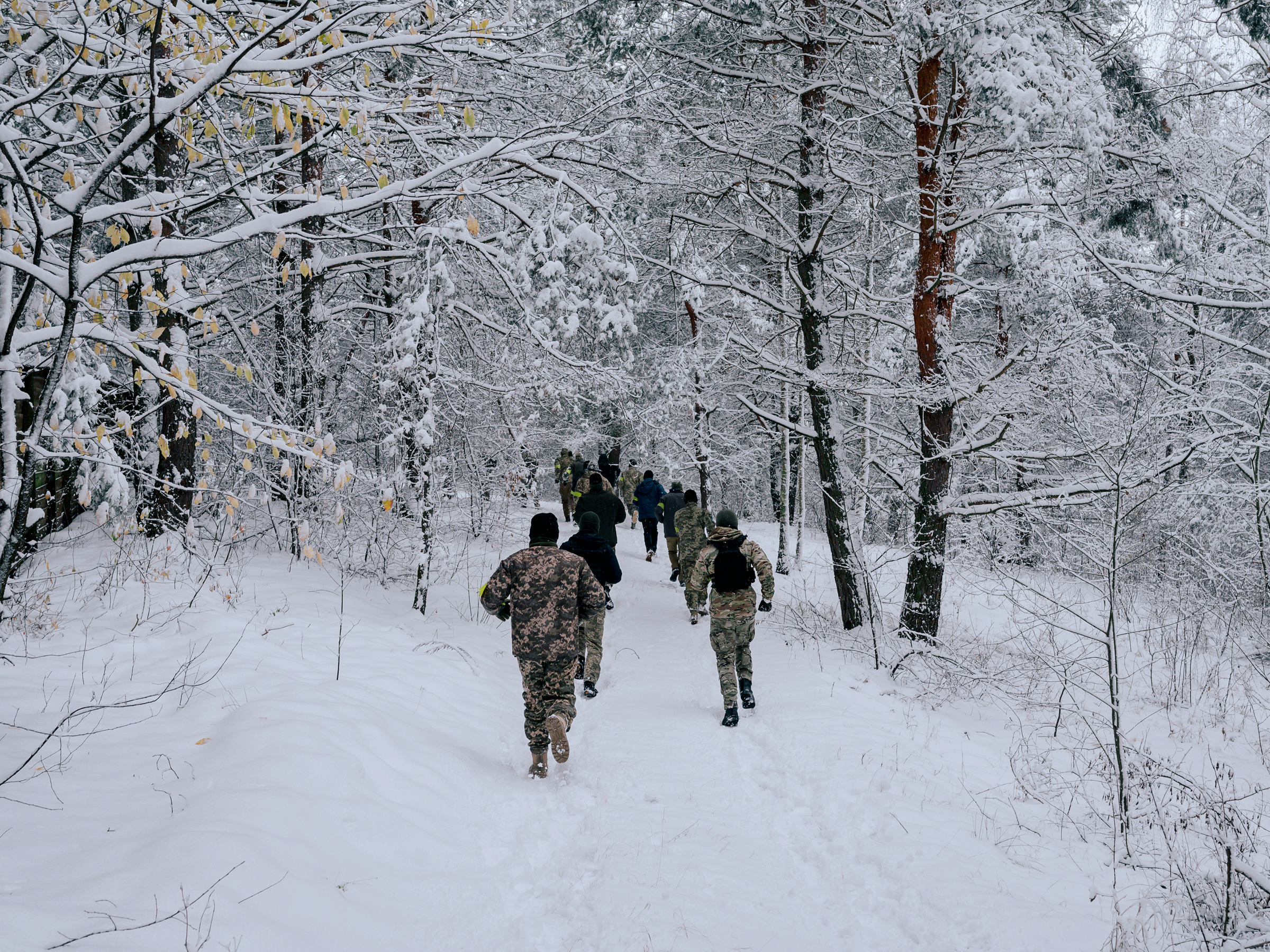 Ukrainian trainees at a secret location in Kyiv Oblast in November.