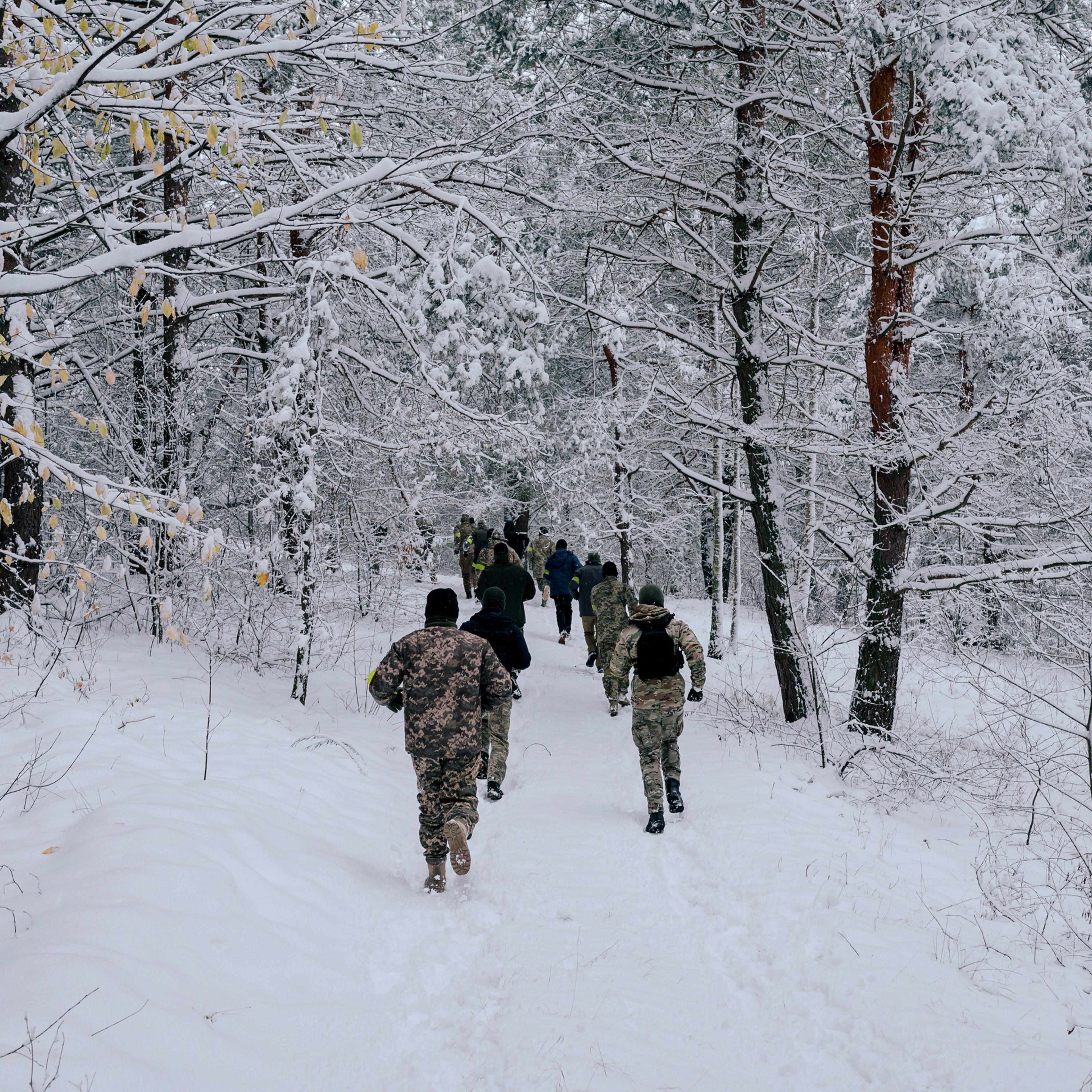 Ukrainian trainees at a secret location in Kyiv Oblast in November.