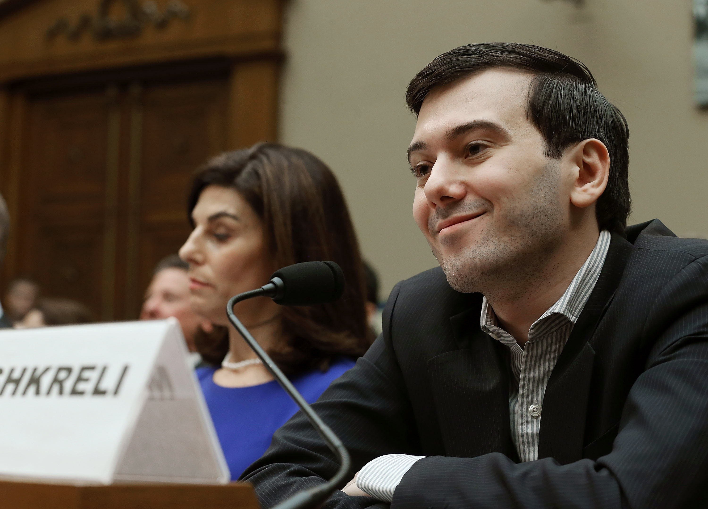 Martin Shkreli, former CEO of Turing Pharmaceuticals LLC., during a House Oversight and Government Reform Committee hearing on Capitol Hill, February 4, 2016 in Washington, DC.
