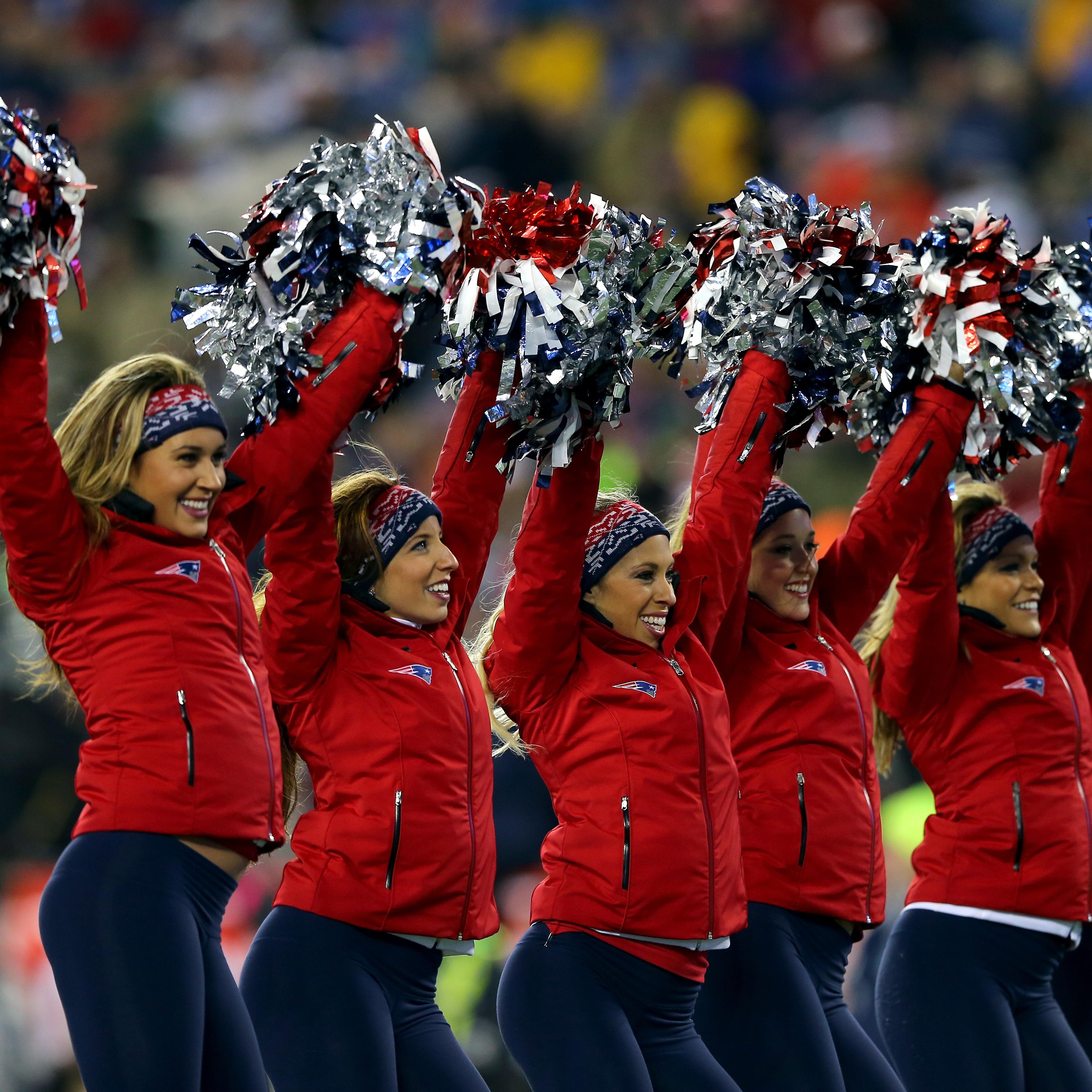 The New England Patriots cheerleaders perform during the 2015 AFC Championship Game on Jan. 18, 2015 in Foxboro, Massachusetts.