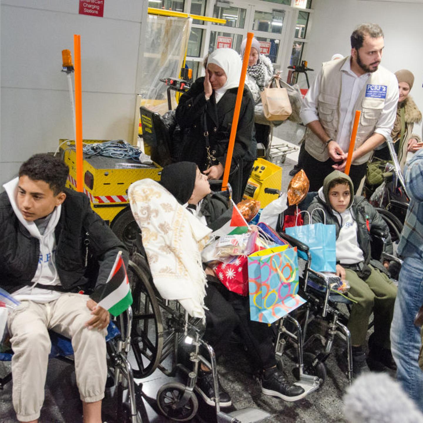 Palestinian children arrive for medical treatment in Chicago