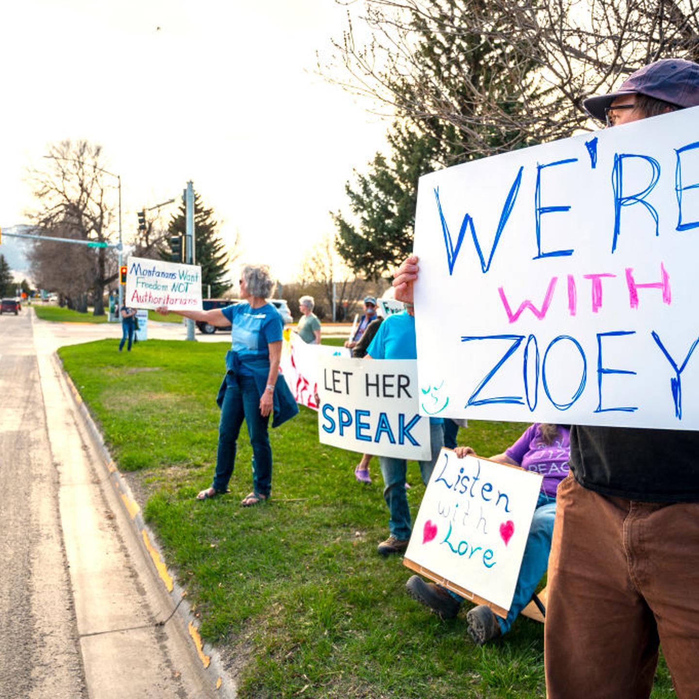 Rally Held In Support Of Montana Transgender Lawmaker Zooey Zephyr