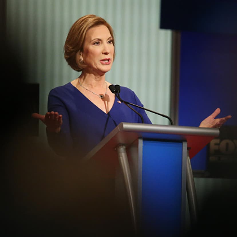 Republican presidential candidate Carly Fiorina participates in the Fox Business Network Republican presidential debate at the North Charleston Coliseum and Performing Arts Center on January 14, 2016 in North Charleston, South Carolina.