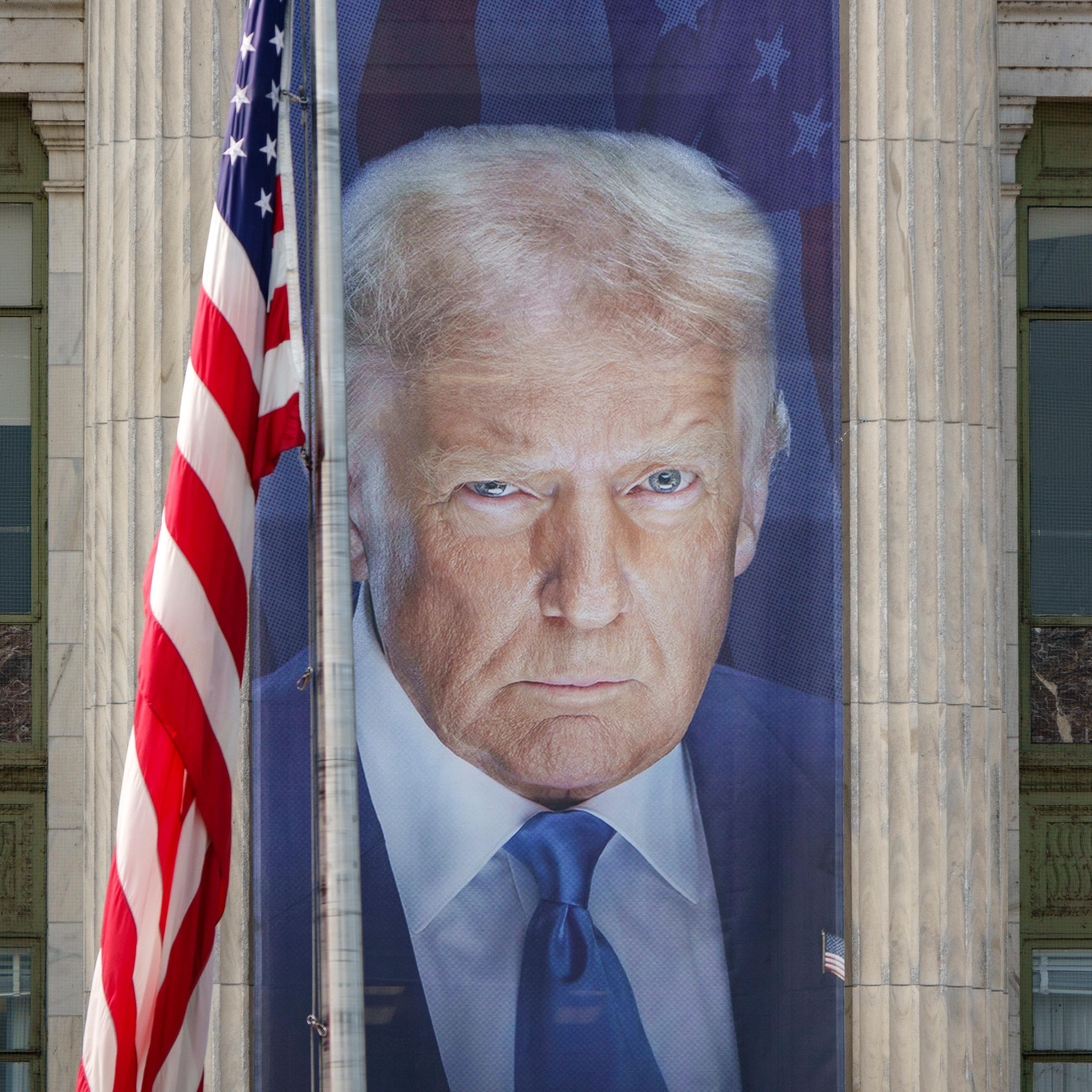 Banner Of President Donald Trump At U.S. Department of Agriculture