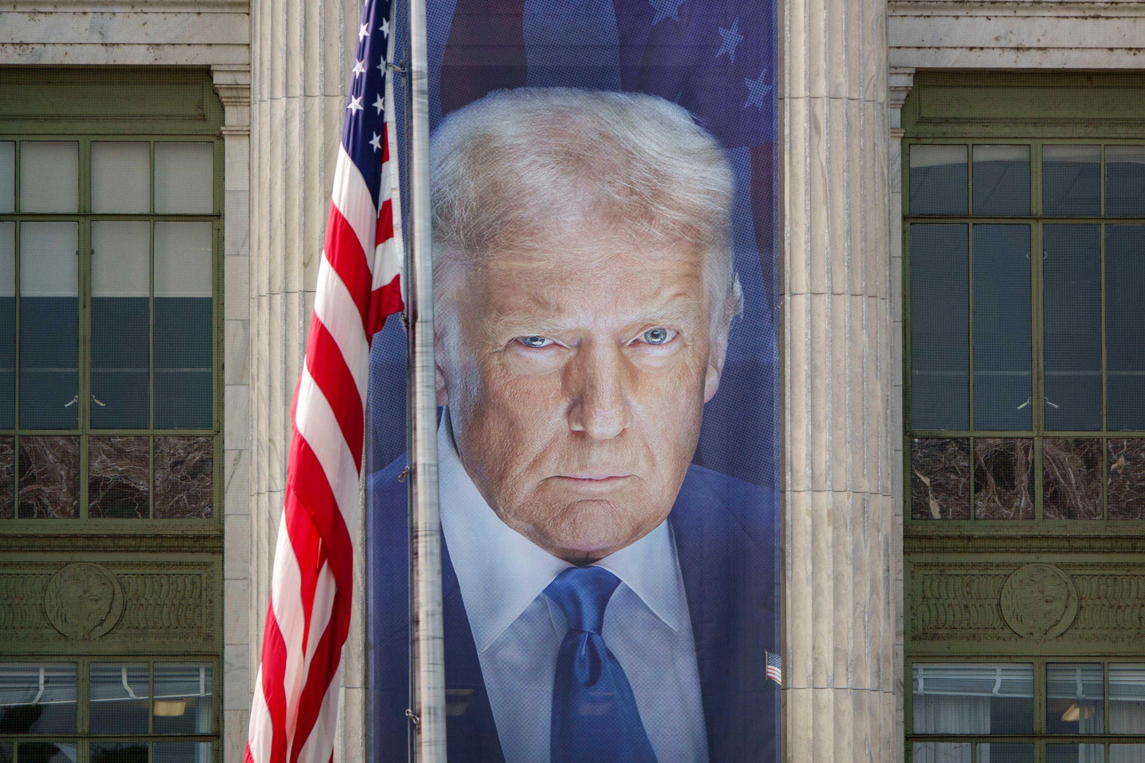 Banner Of President Donald Trump At U.S. Department of Agriculture